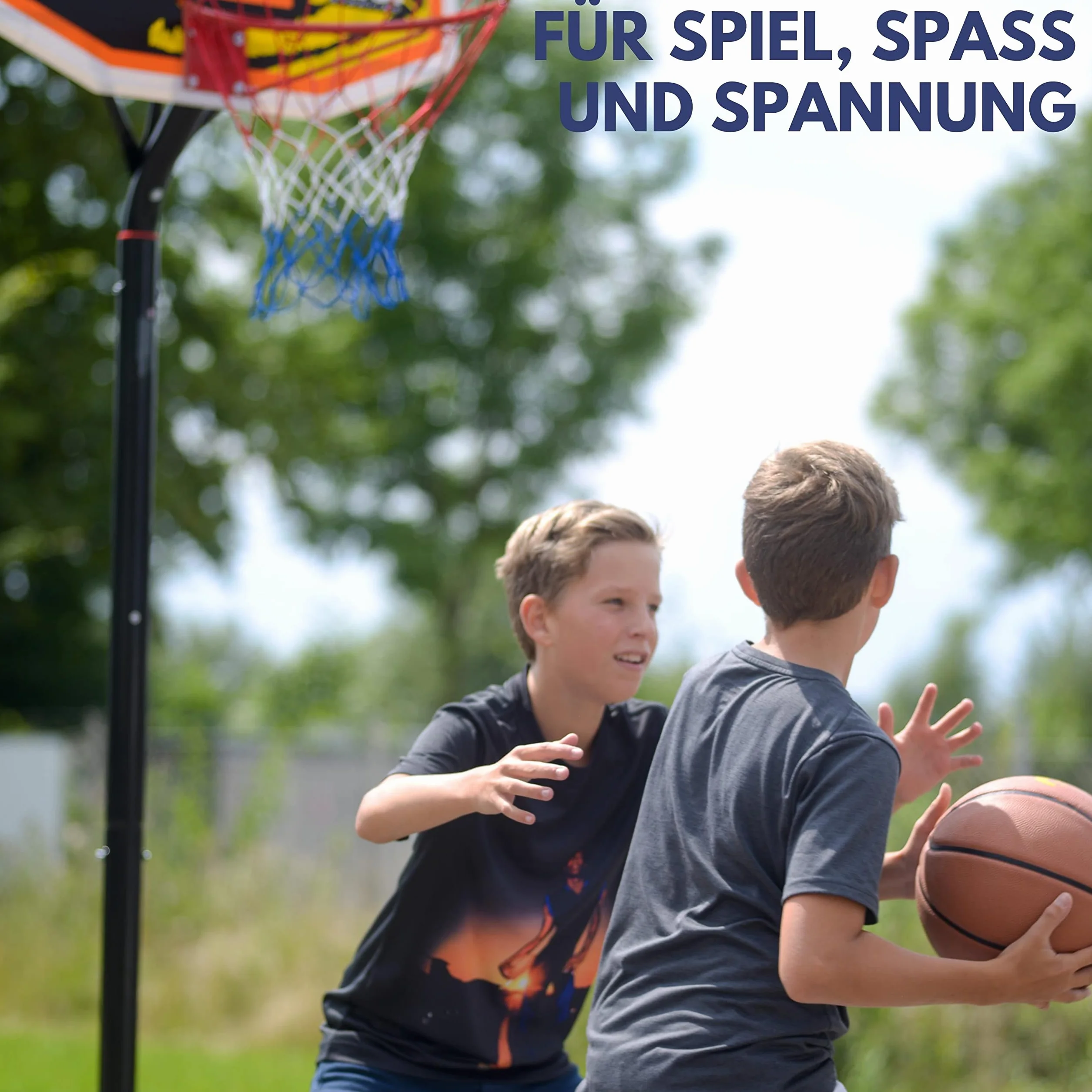 Best Sport Siatka pierścieniowa do koszykówki – wielokolorowa