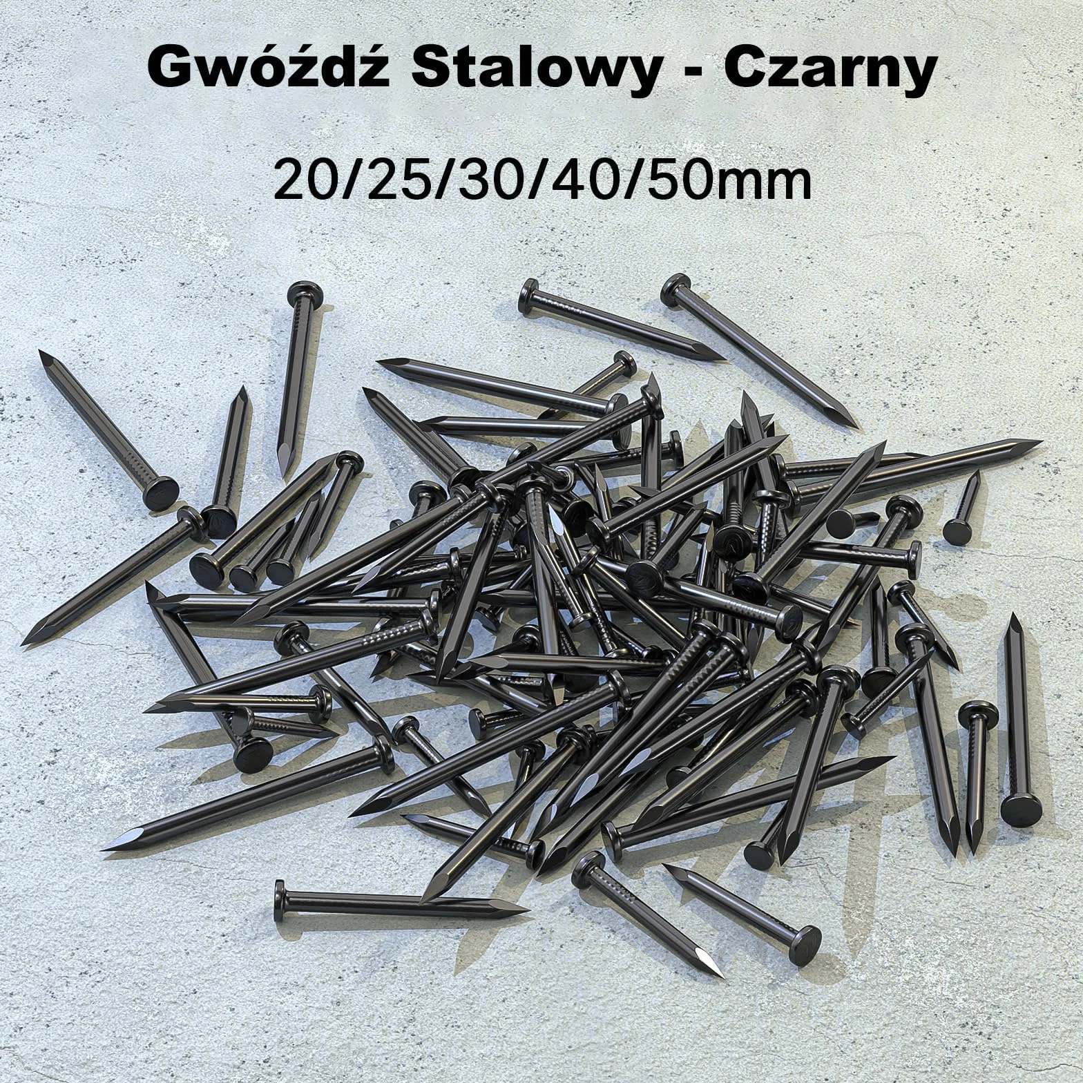 Gwoździe stalowe ocynkowane 25mm do betonu, drewna i cegieł uniwersalne