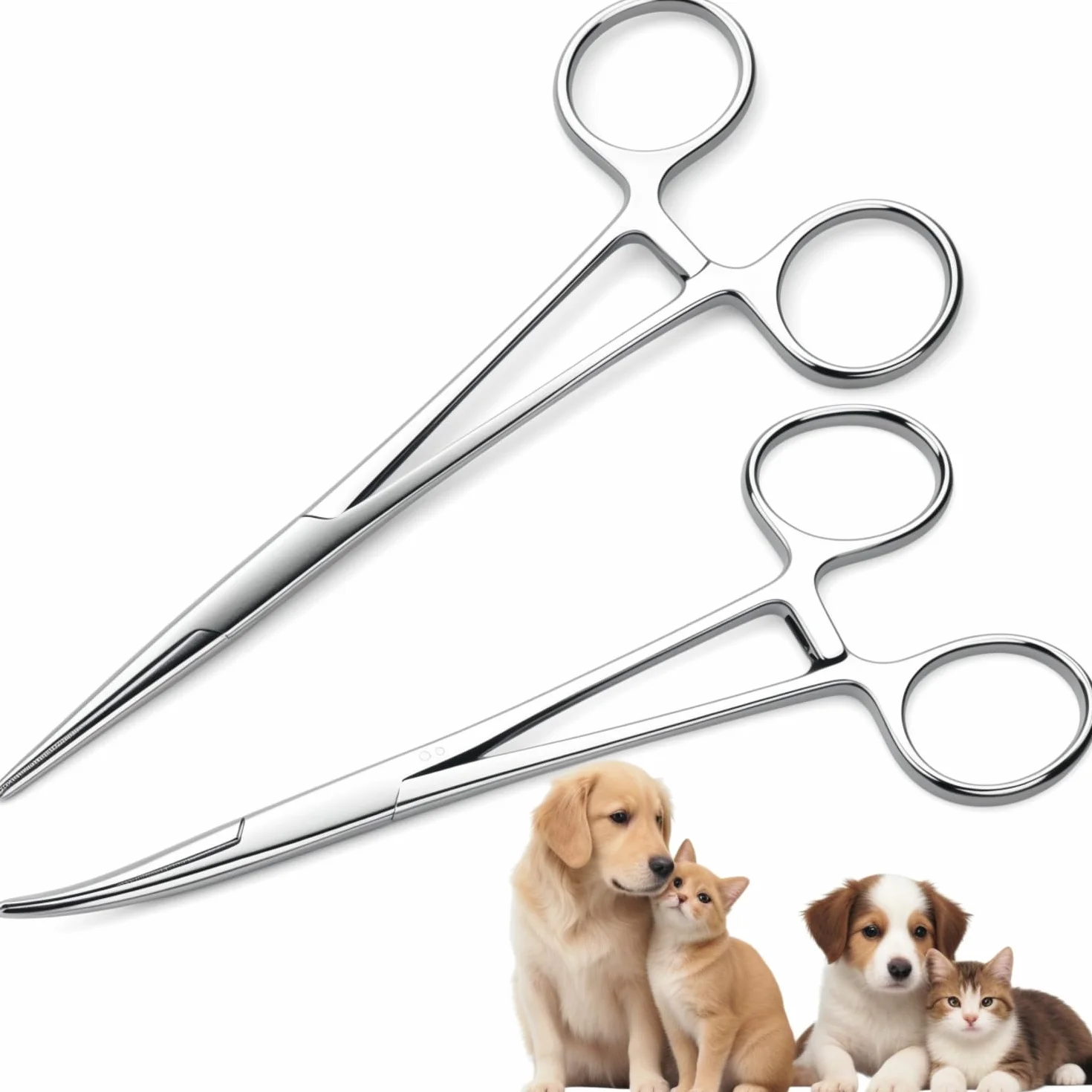 Zestaw szczypiec do piercingu ze stali nierdzewnej 12,5 cm 2 sztuki