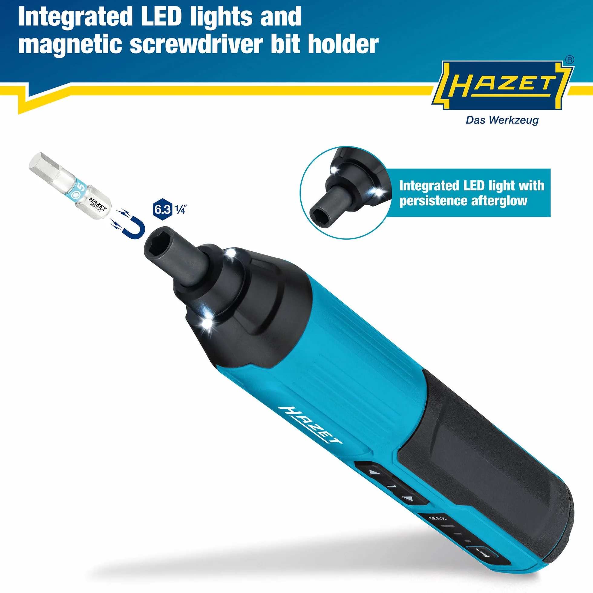 HAZET 9230B-2 wkrętarka akumulatorowa 1/4 cala 4 V litowa 5 Nm LED USB-C