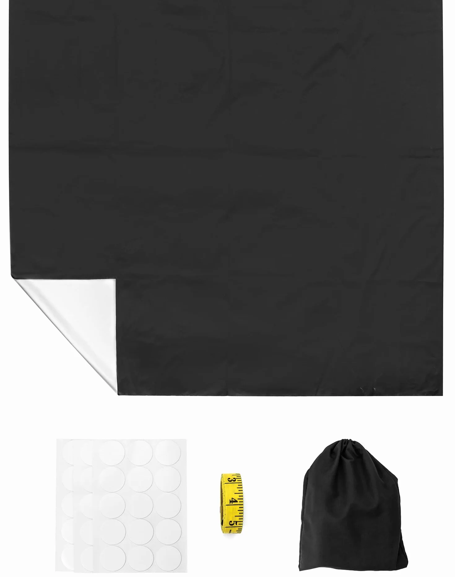 Roleta zaciemniająca QWORK 300x145cm okno dachowe z 45 naklejkami