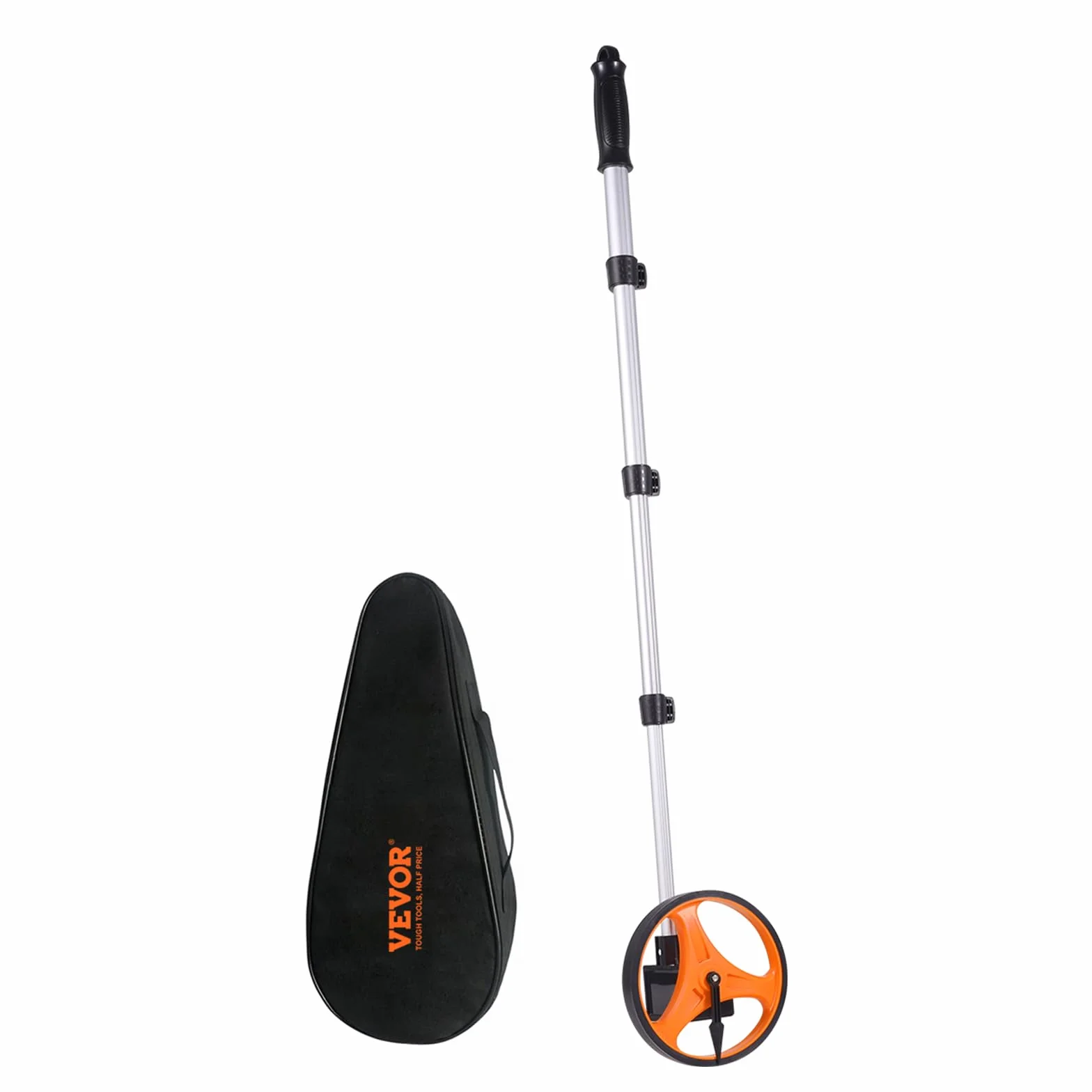 VEVOR Koło pomiarowe 159 mm Dalmierz 9999,9 m teleskopowe 100-42 cm ABS tlenek aluminium mechaniczne liczenie z plecakiem