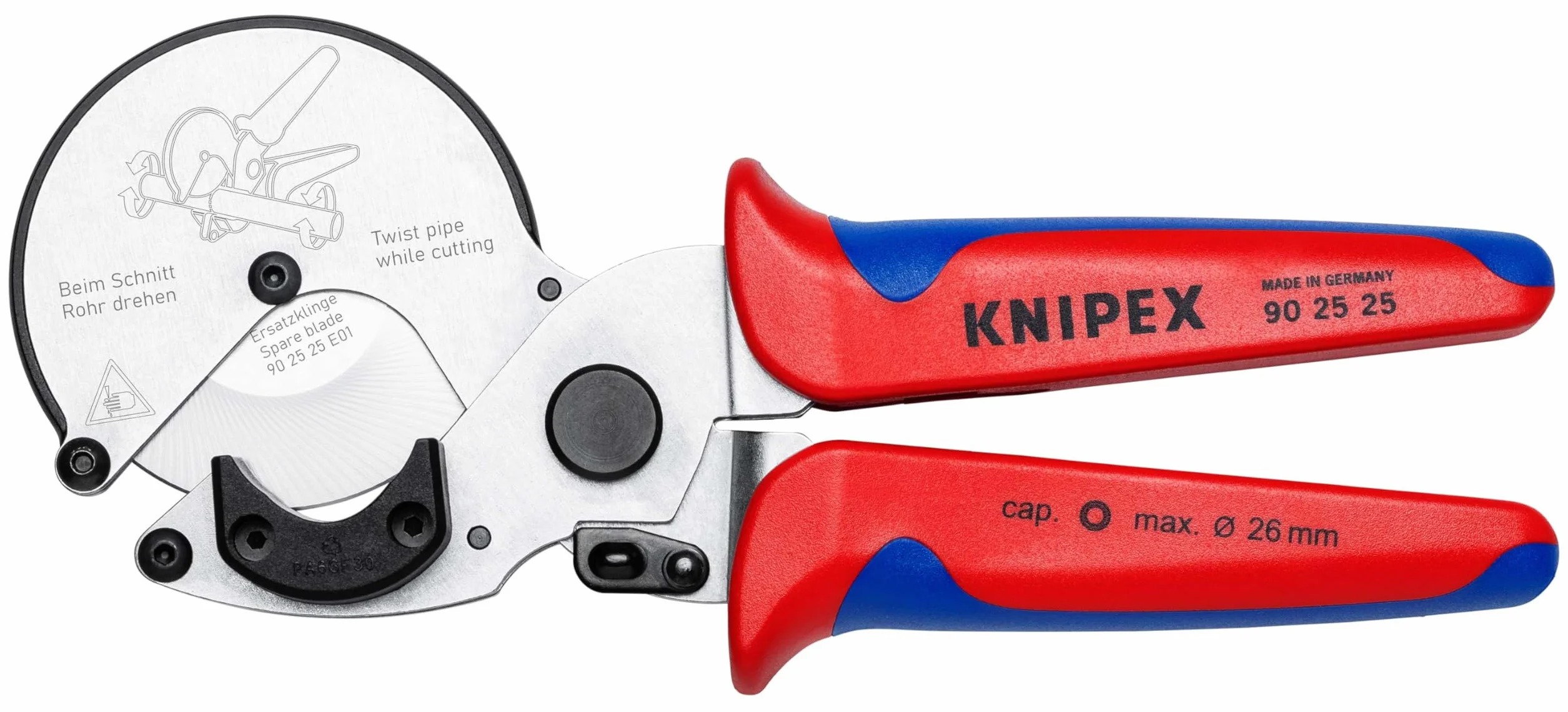 KNIPEX Obcinak do rur kompozytowych i z tworzywa sztucznego chromowany 210 mm 90 25 25