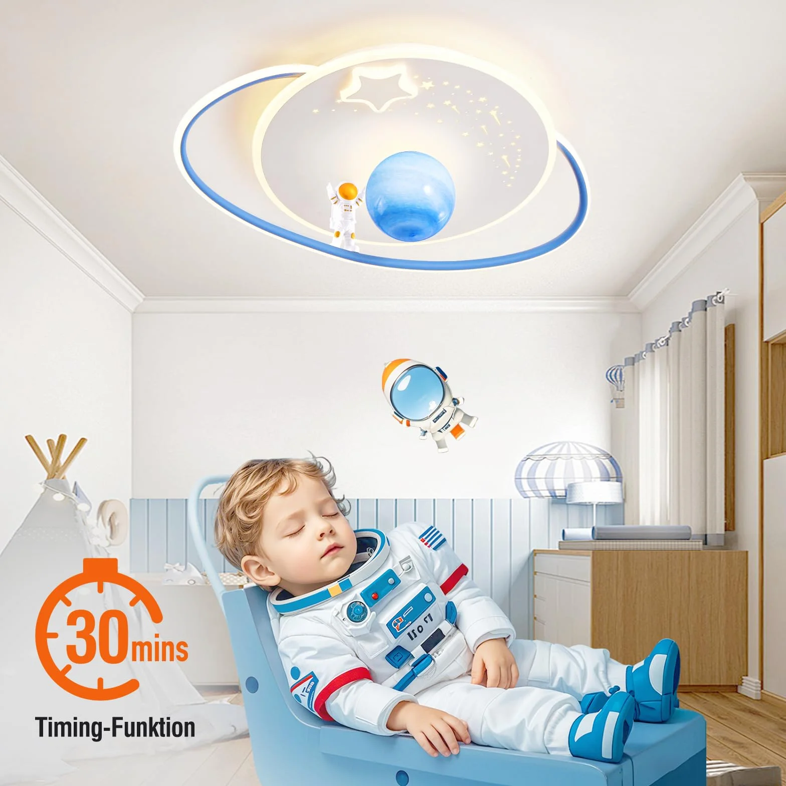 Lampa Dziecięca Sufitowa LED Astronauta do Pokoju Dziecięcego, Salonu, Sypialni