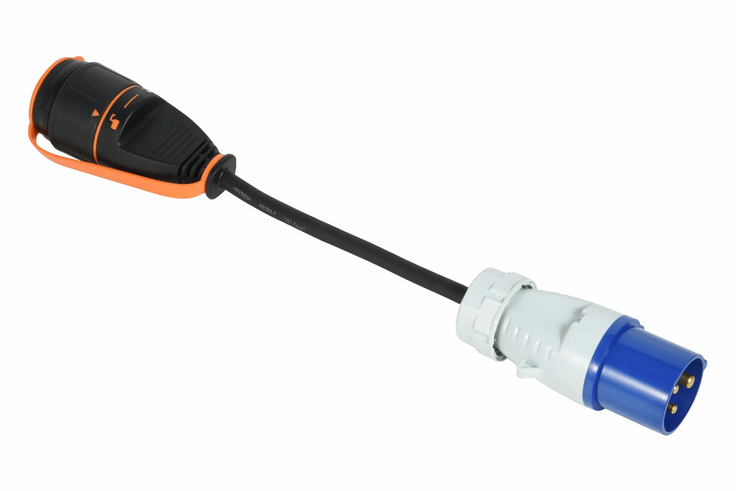 Electraline Adapter przyczepy 15cm IP44 CEE 2P+T Schuko Electralock z mechanizmem blokującym H07RN-F