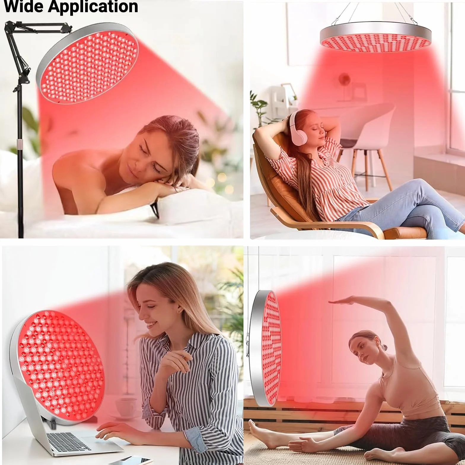 50W Lampa panelowa do terapii światłem czerwonym, 660nm i 850nm Urządzenie do terapii światłem czerwonym bliskiej podczerwieni do całego ciała, twarzy, szyi, pleców,talii,łagodzenia bólu kolan,250 LED