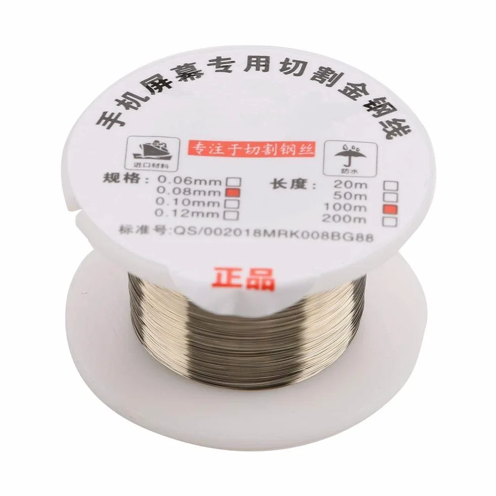 100 m Molibden Linia do cięcia drutu do naprawy separatora ekranu LCD (0,08 mm)