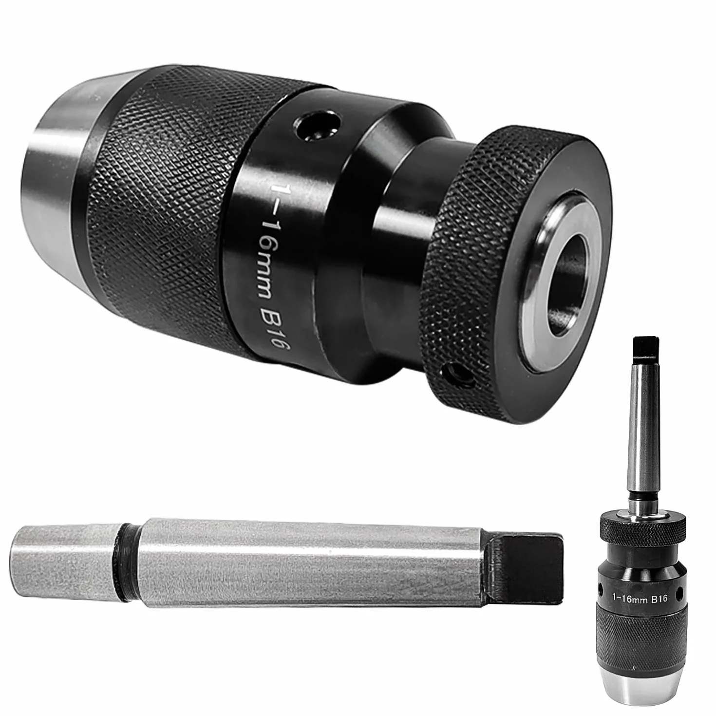 Szybkozaciskowy uchwyt wiertarski B16 1-16 mm Mk2, precyzyjny do tokarki wiertarki, czarny