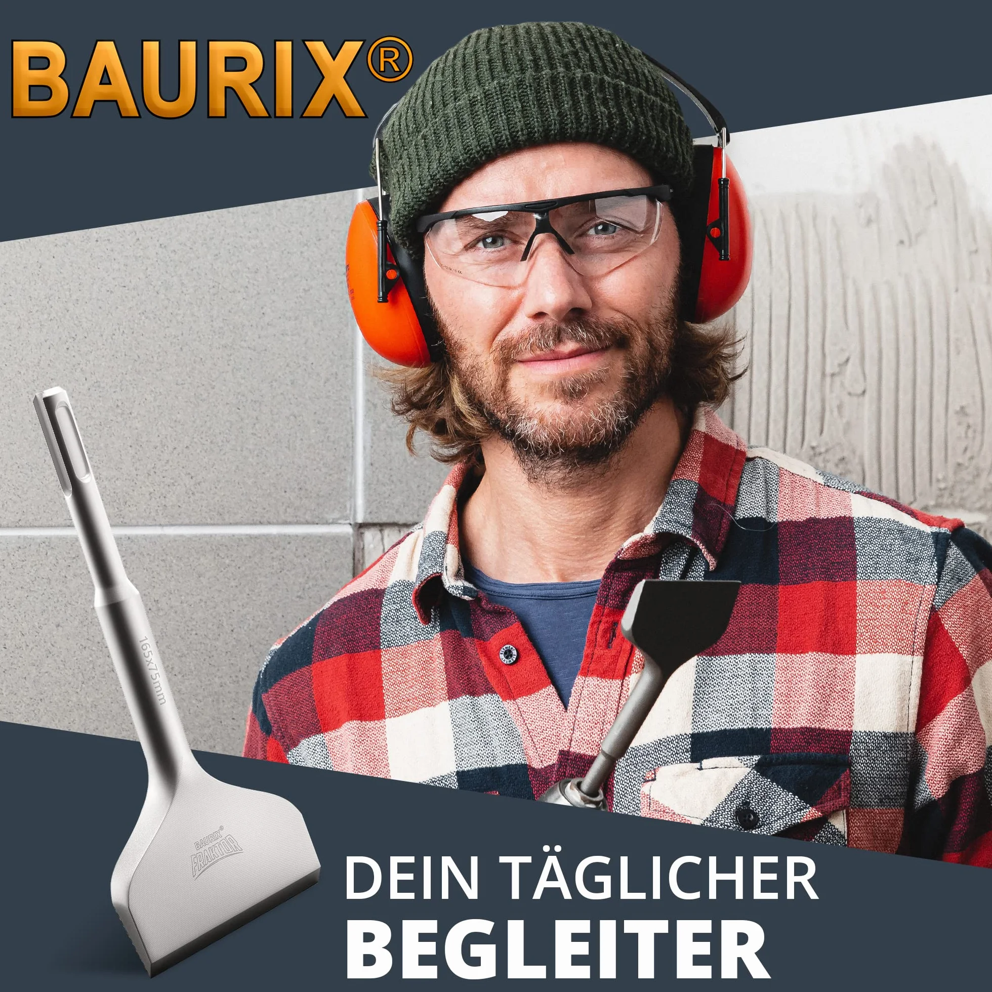 BAURIX Dłuto SDS Plus 165 x 75 mm Stal 42CrMo FRAKTOR