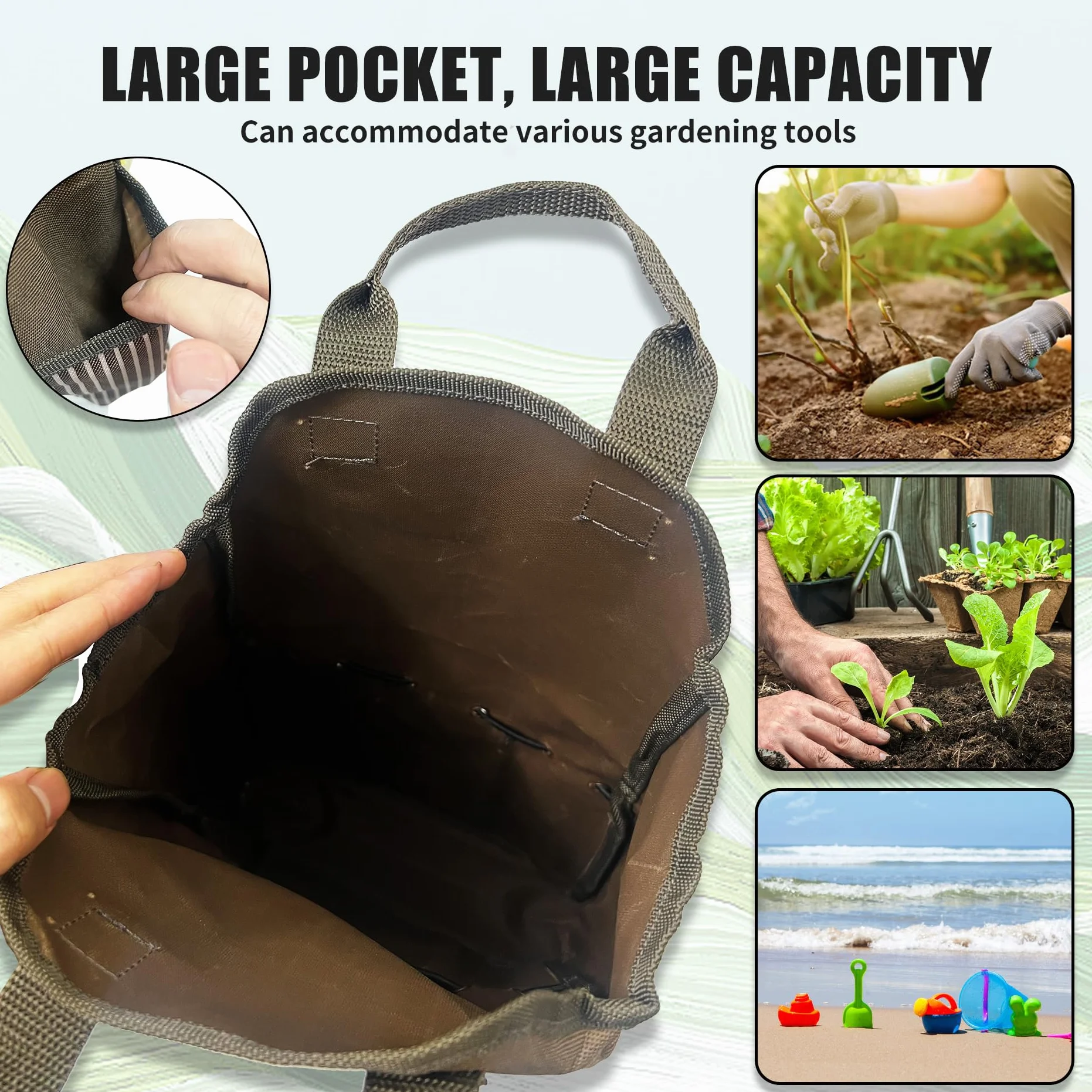 Oxford Garden Tote Organizer do przechowywania z uchwytami