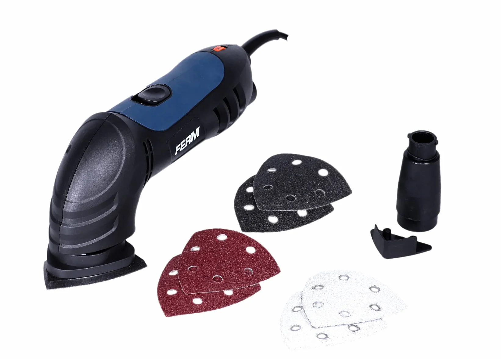 FERM Szlifierka delta 280 W z zestawem papieru ściernego P80 i adapterem do odsysania pyłu