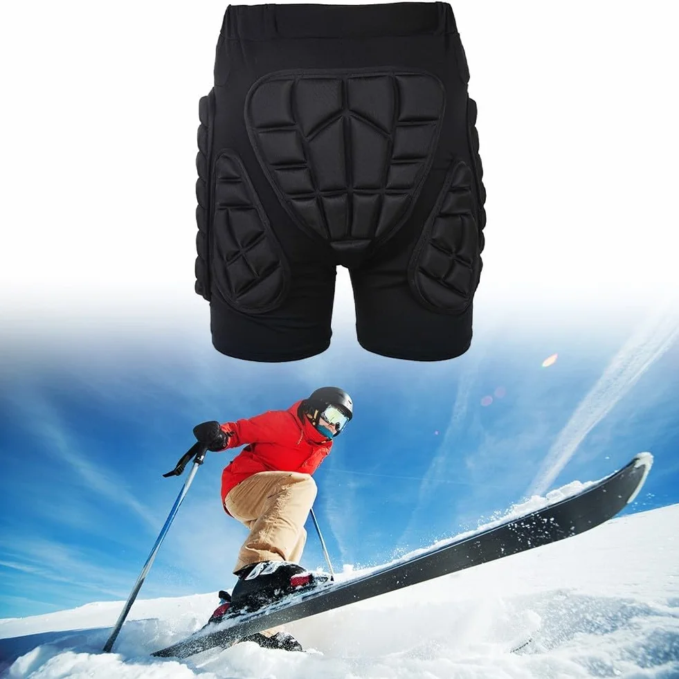 Besttoolifes Ochrona Hip Butt EVA Wyściełane Krótkie Spodnie Ochronne Sprzęt Ochraniacz Narty Łyżwiarstwo Snowboard Czarne (XS)