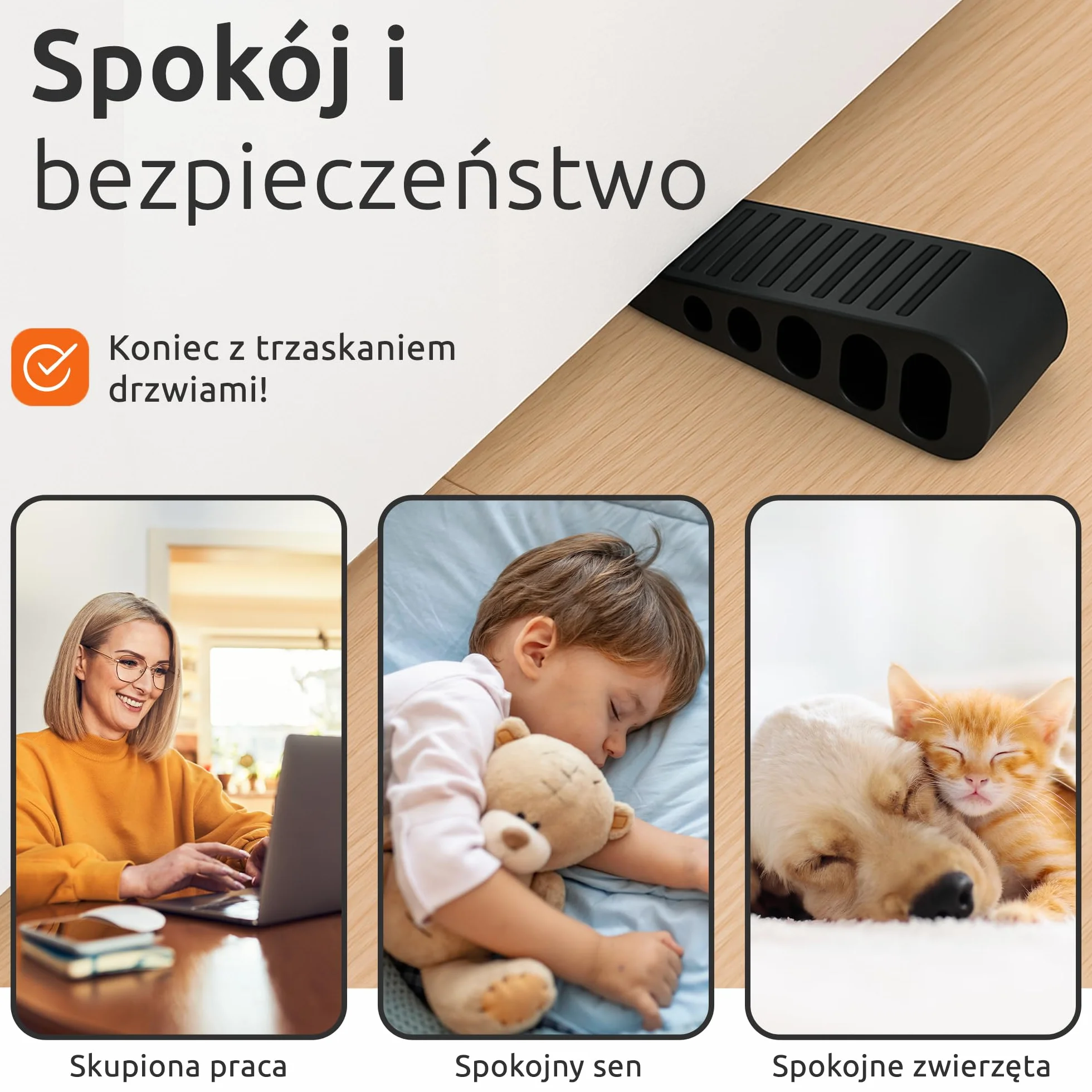 Zestaw klinów do drzwi 2 sztuki - Premium klin TPR samoprzylepny antypoślizgowy