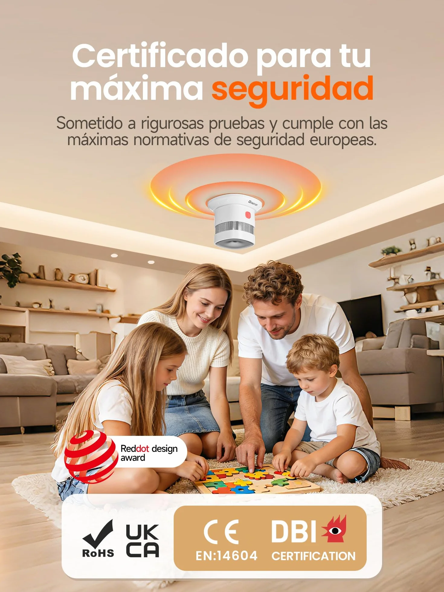 HEIMAN Inteligentny czujnik dymu HS1SA-E Plus Zigbee 3.0 DBI czujnik pożaru fotoelektryczny automatyka domowa ZHA Z2M