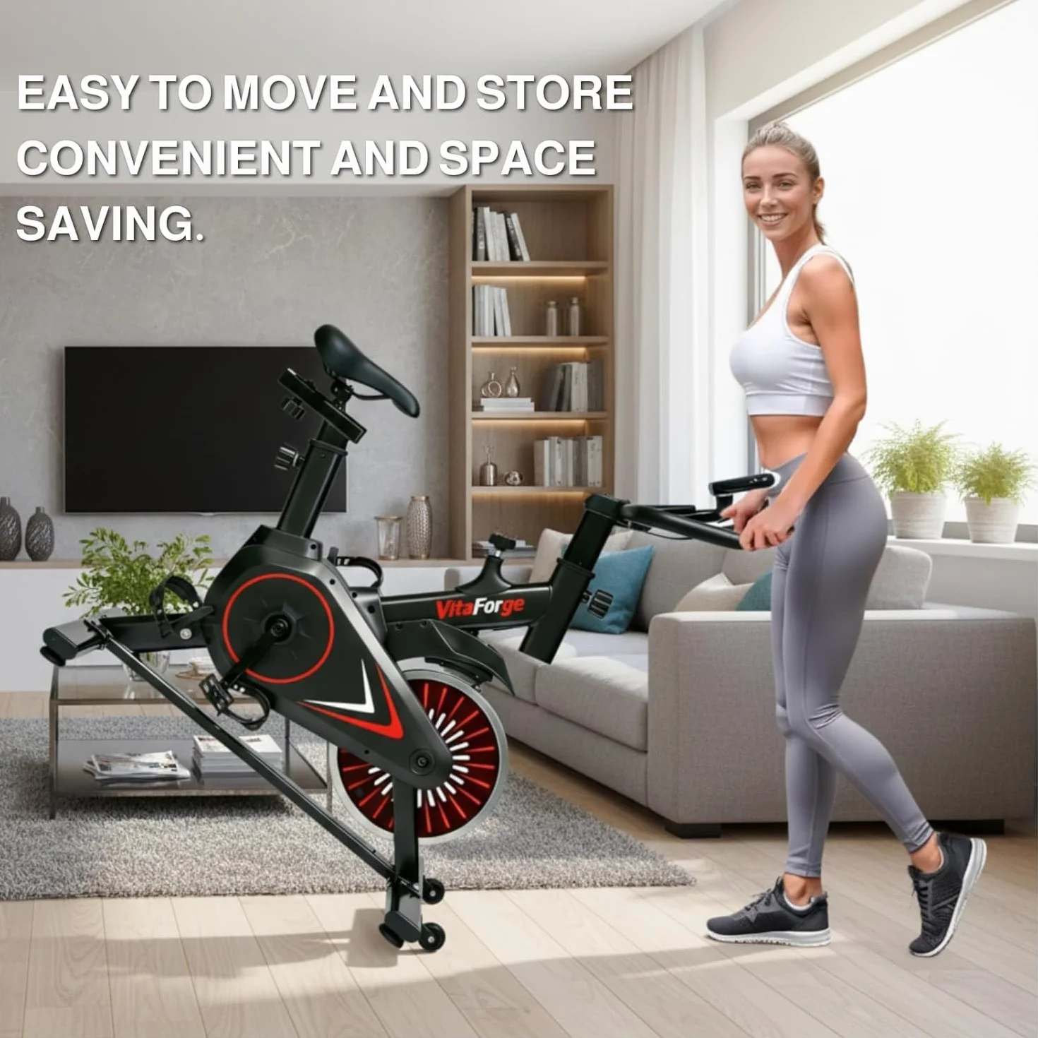 Domowy rower stacjonarny cichy z regulowanym oporem magnetycznym, regulowaną wysokością, sprzęt do treningu cardio w domu, z uchwytem na tablet, wytrzymały i przenośny rower do odchudzania i fitnessu.