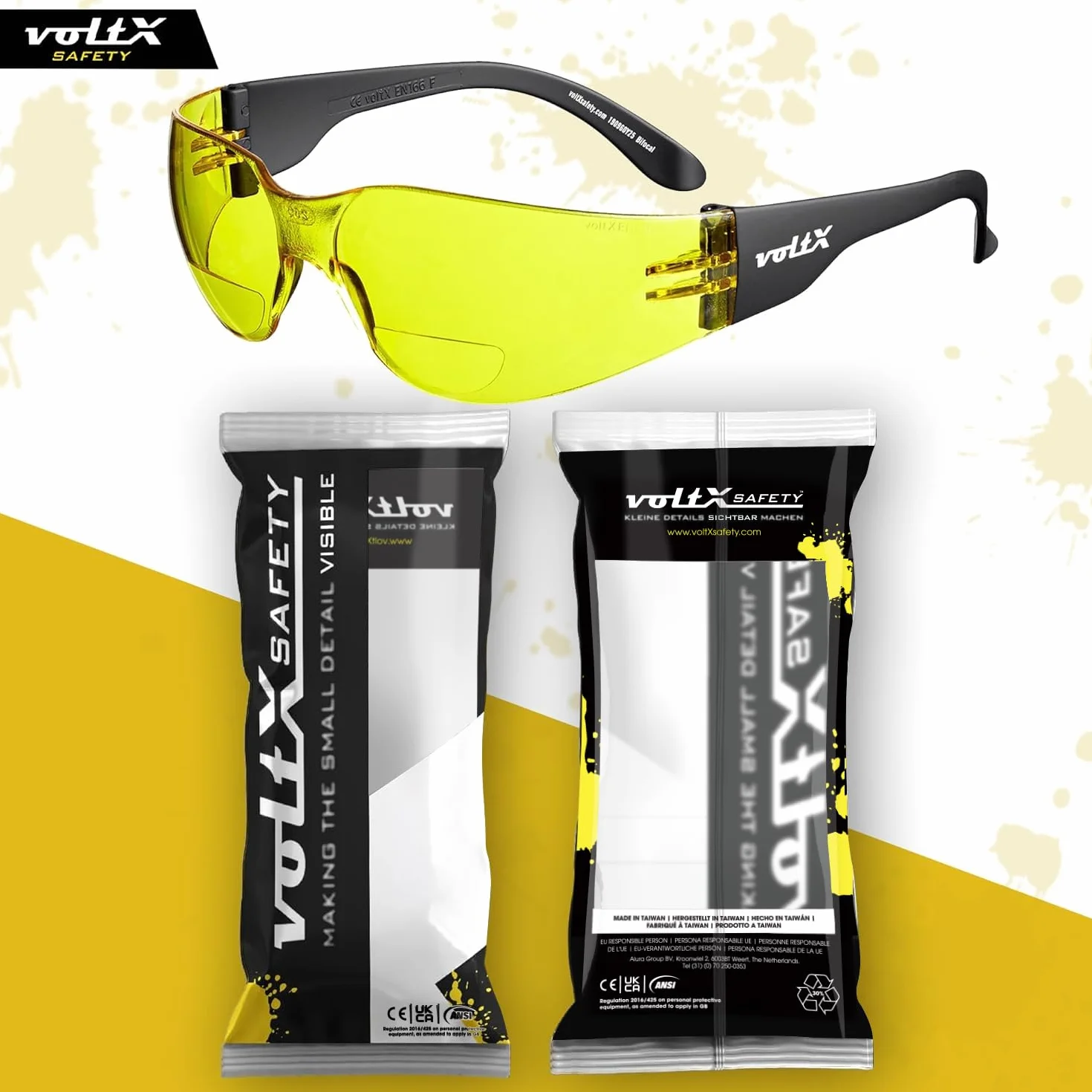 voltX GRAFTER dwuogniskowe, lekkie okulary ochronne, rowerowe, sportowe, z certyfikatem CE EN166f