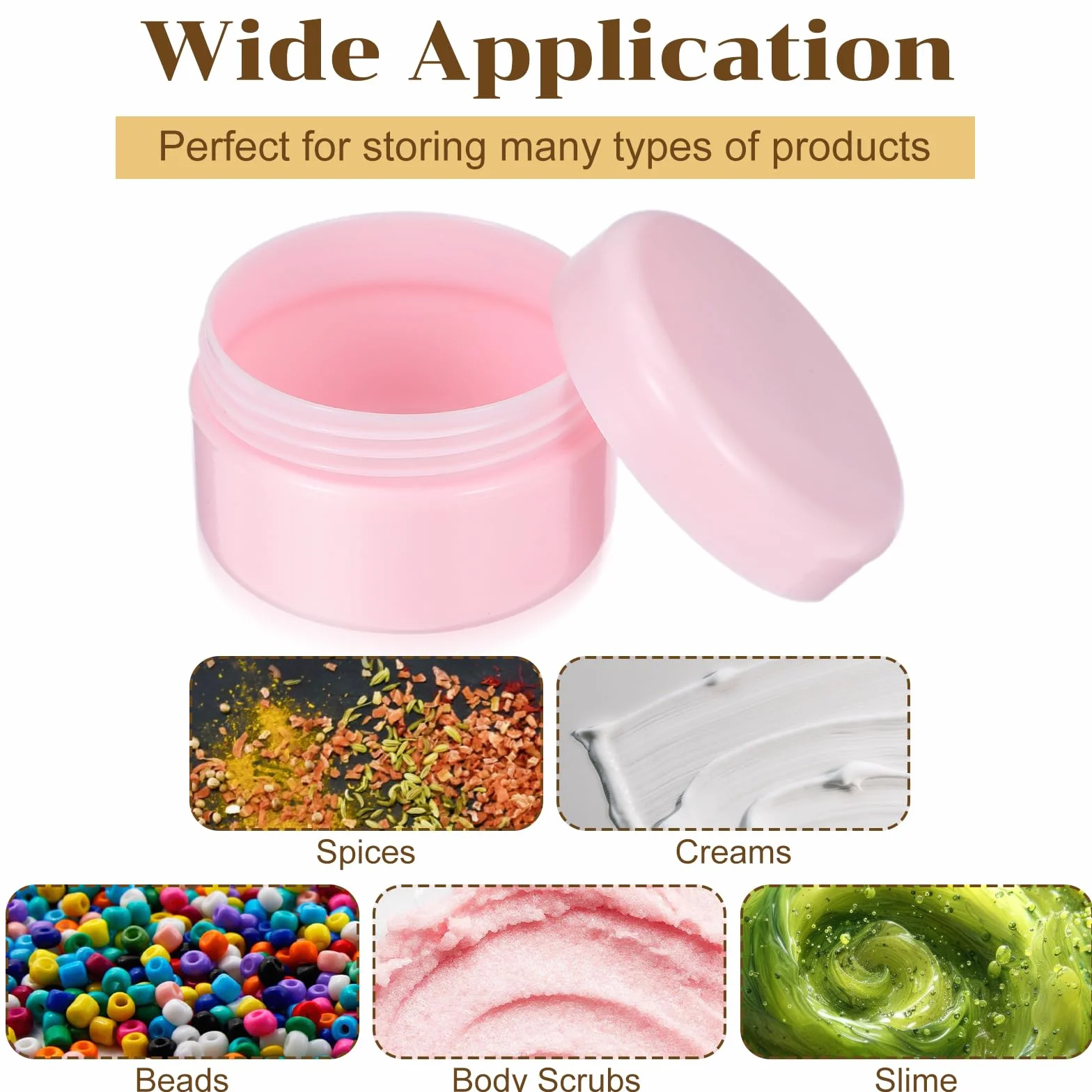 Gjinxi 6szt. Pojemniki podróżne na kosmetyki, 20ml mini pojemniki na makijaż z pokrywkami, pojemniki na balsam do ust, małe butelki do pielęgnacji skóry na makijaż, pielęgnację, szampon, odżywkę