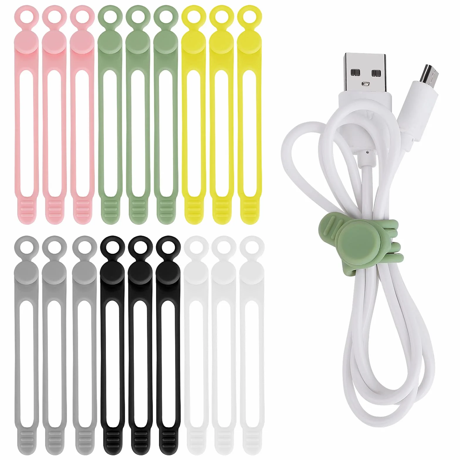 Silikonowe opaski kablowe organizer na przewody 10,7 cm