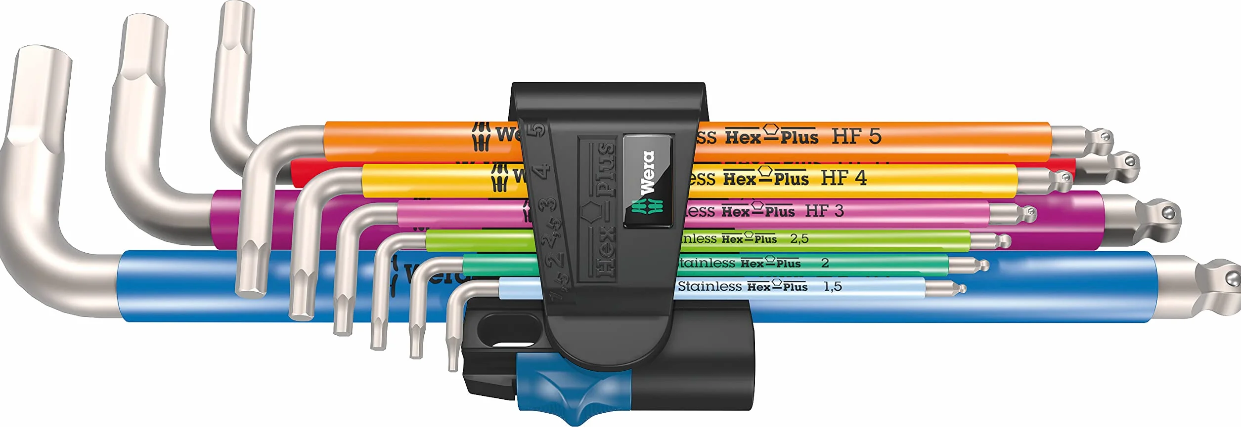 Wera zestaw kluczy kątowych 3950/9 Hex-Plus Multicolour HF Stainless 1 metryczny stal nierdzewna 9-częściowy