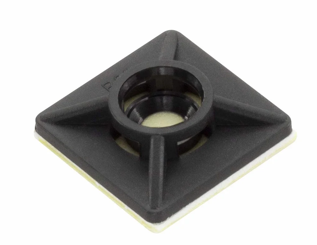 GOCABLETIES Zestaw uchwytów klejących 19 mm x 19 mm Czarny 100 sztuk
