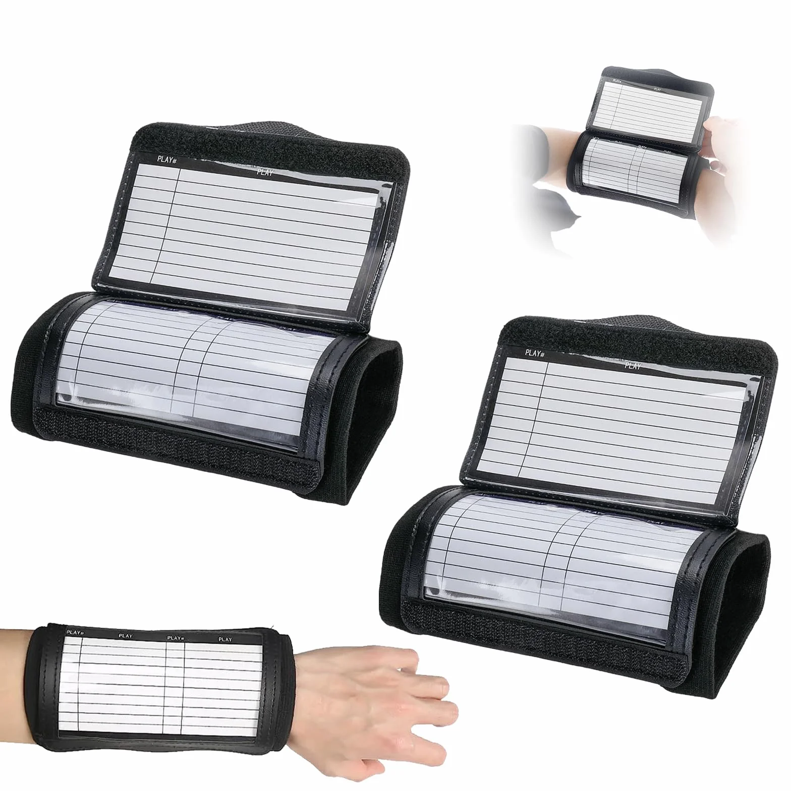 Football Wrist Playbook, Wrist Coach Football, opaska na nadgarstki, zestaw do gry w piłkę nożną młodzieżową, Playbook, profesjonalna deska coachingowa do koszykówki, 2 sztuki