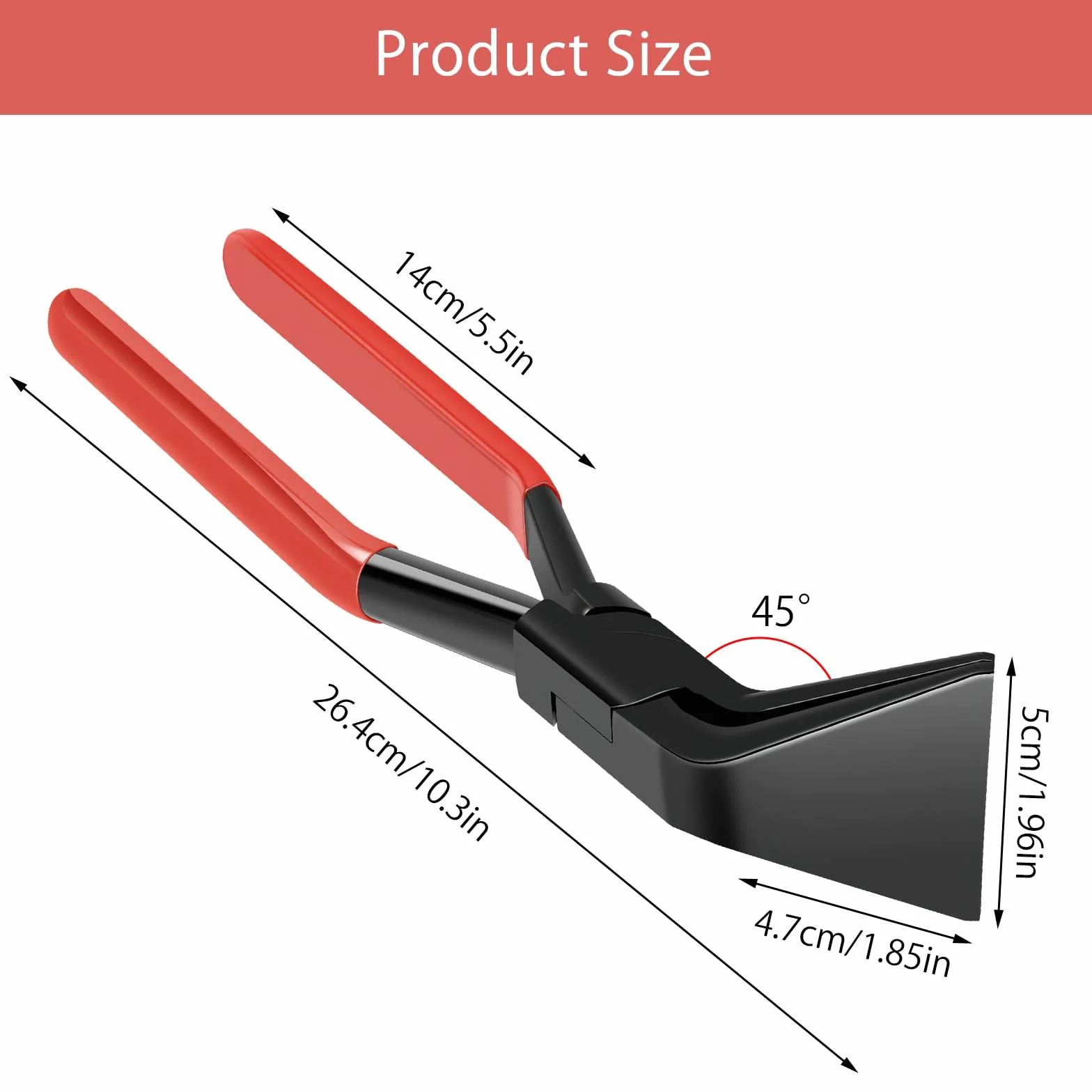 Szczypce gięte pod kątem 45° szerokość 60 mm do gięcia blachy APOMOONS