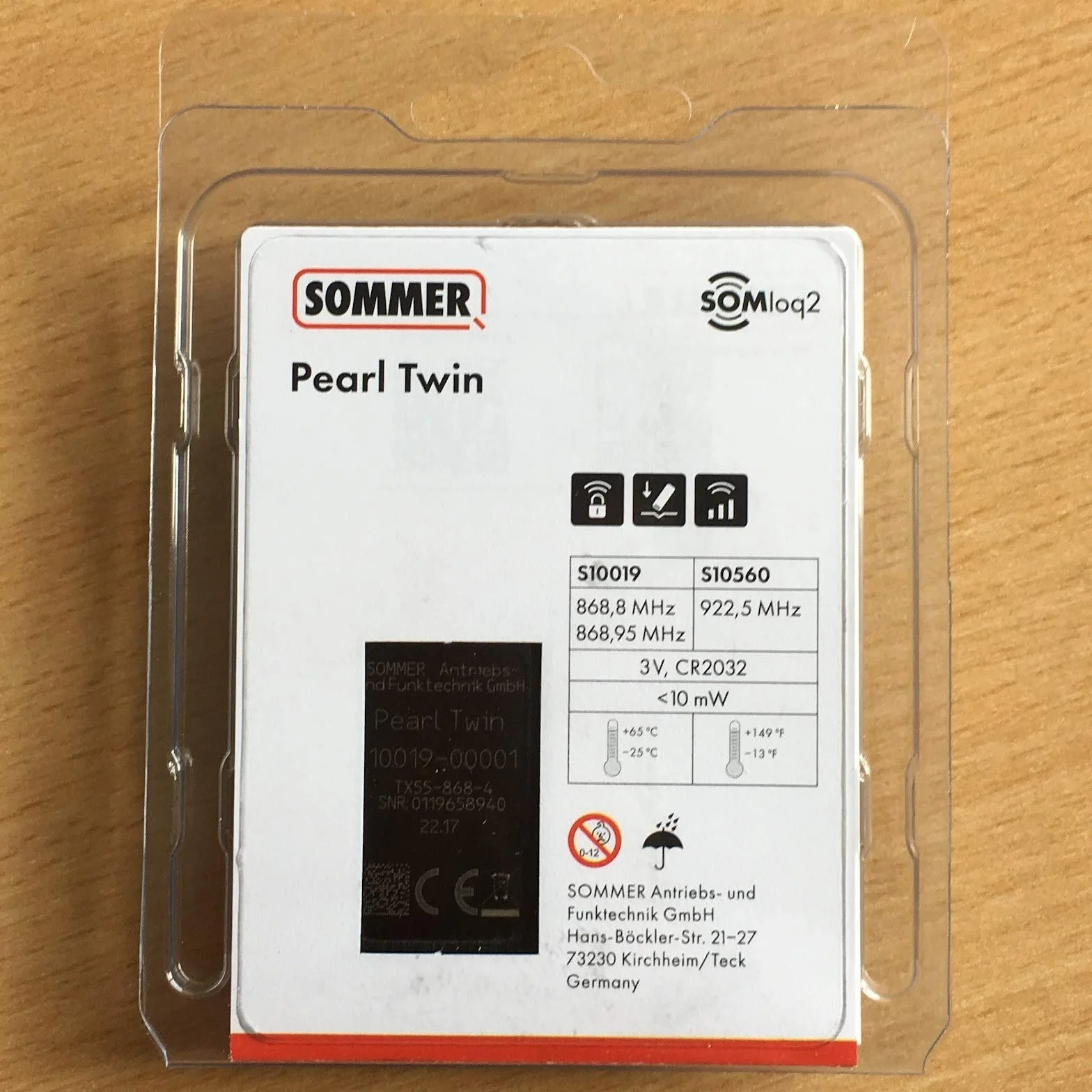 Sommer Pearl Twin Nadajnik do bram garażowych S10019-0001