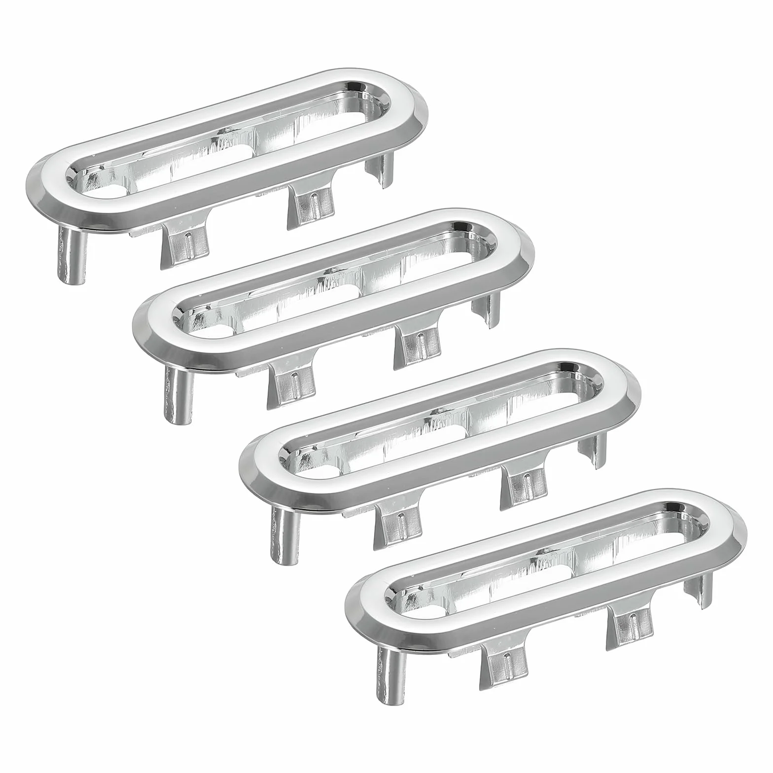 PATIKIL pierścień przelewowy 6 x 1 cm okrągła pokrywa umywalki plastikowa wkładka srebrny 4 szt