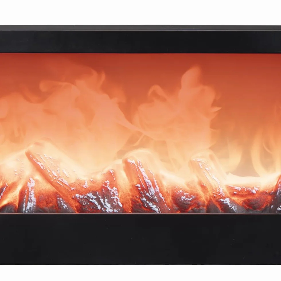 Dekoracyjny kominek LED zasilany bateriami 45x10x20 cm z efektem ognia i timerem