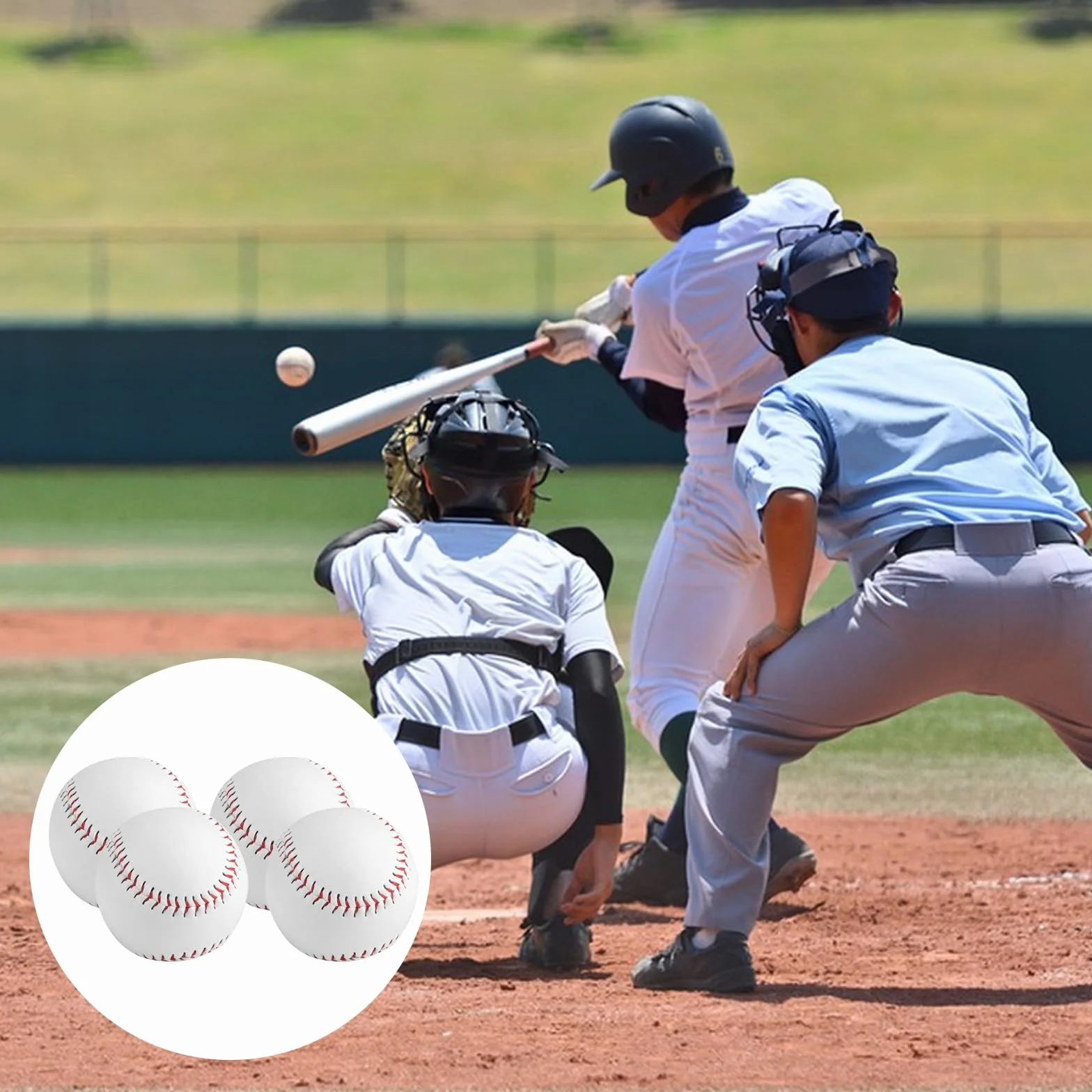 4 sztuki piłek do baseballa 22,86 cm, profesjonalne ręcznie szyte piłki do baseballa, piłki do baseballa PU, twarde miękkie miękkie kauczukowe rdzenie piłki do baseballa dla dorosłych