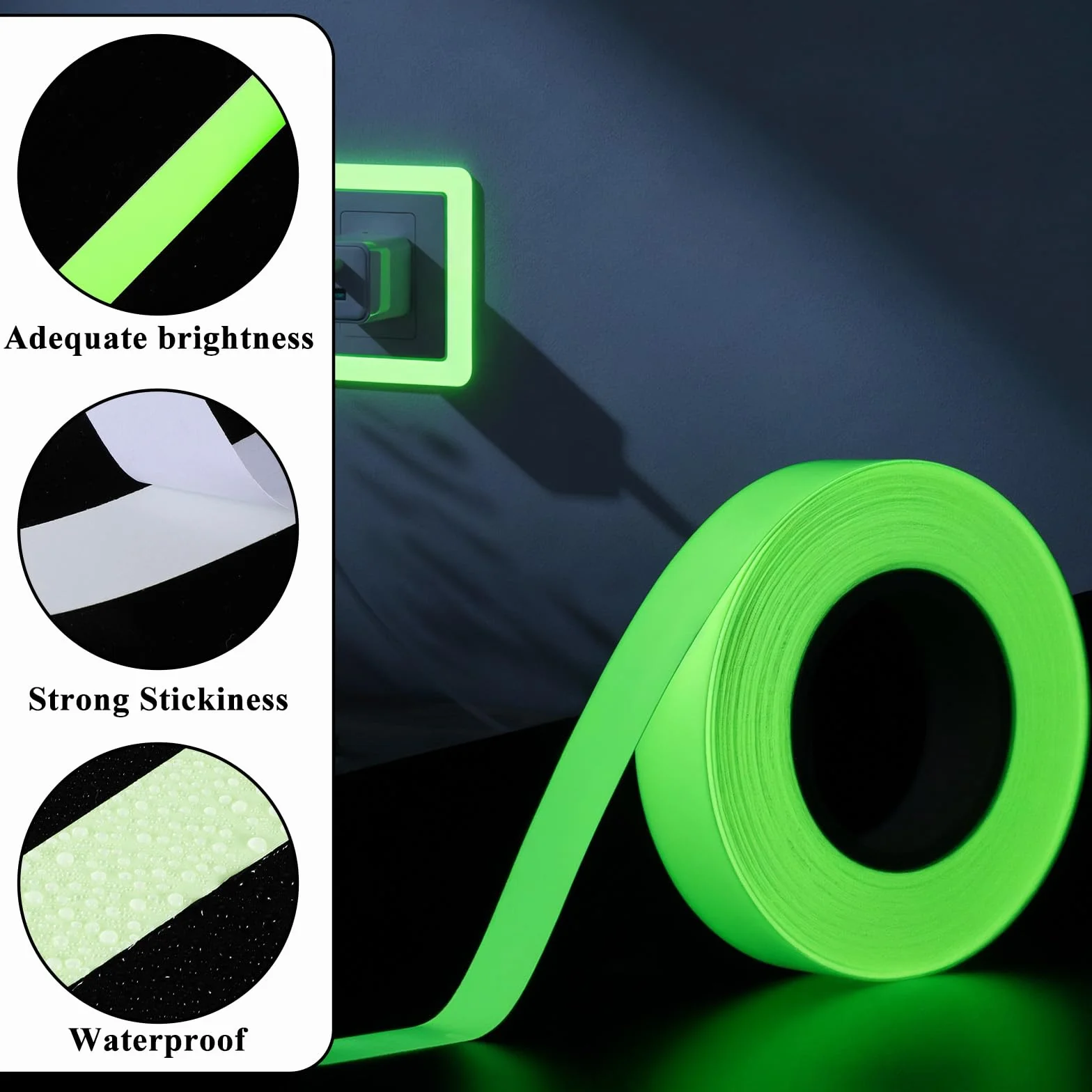 Świecąca taśma klejąca fluorescencyjna odblaskowa 10 m x 1,5 cm