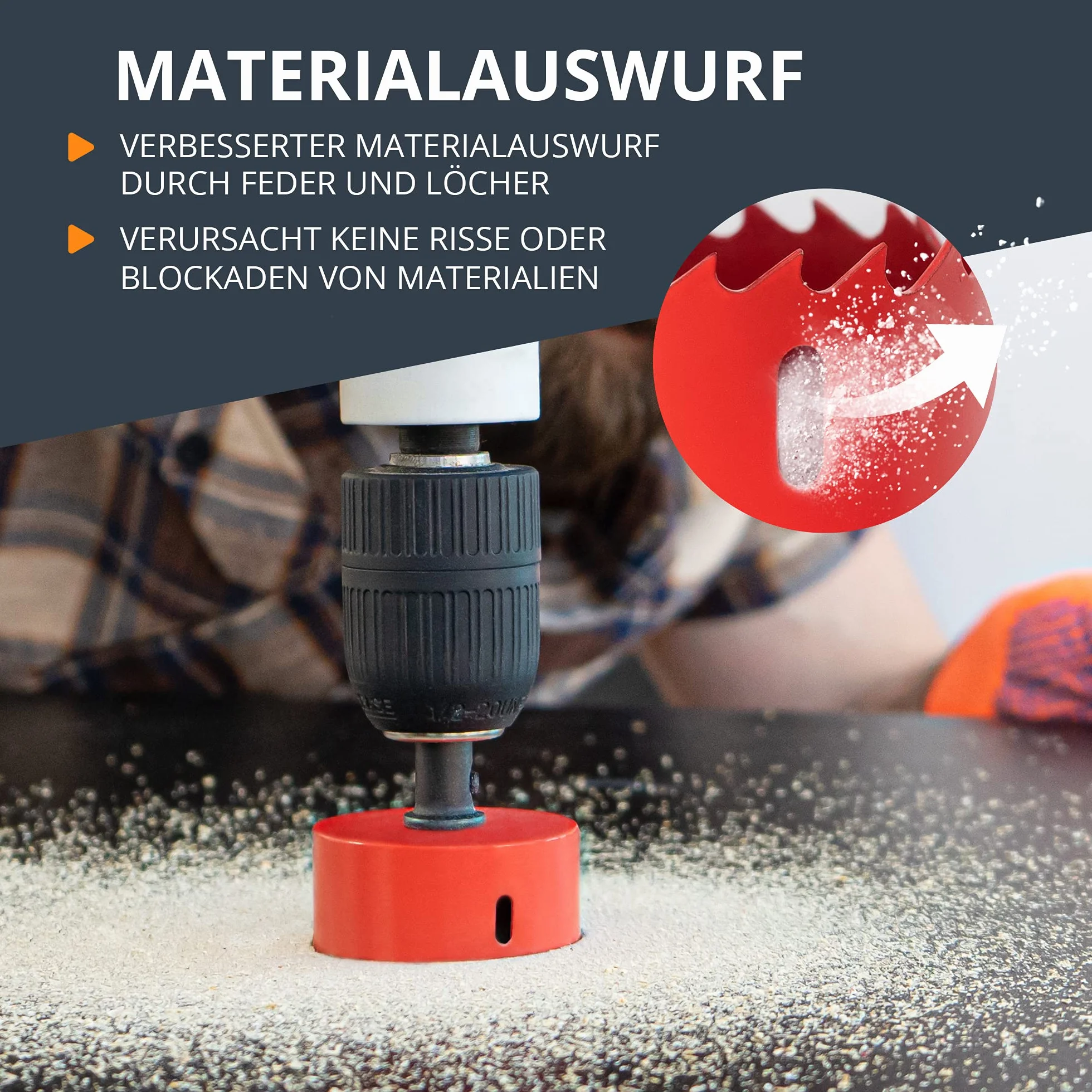 BAURIX Otwornica bimetalowa 60mm - Wiertło uniwersalne do metalu, drewna, plastiku