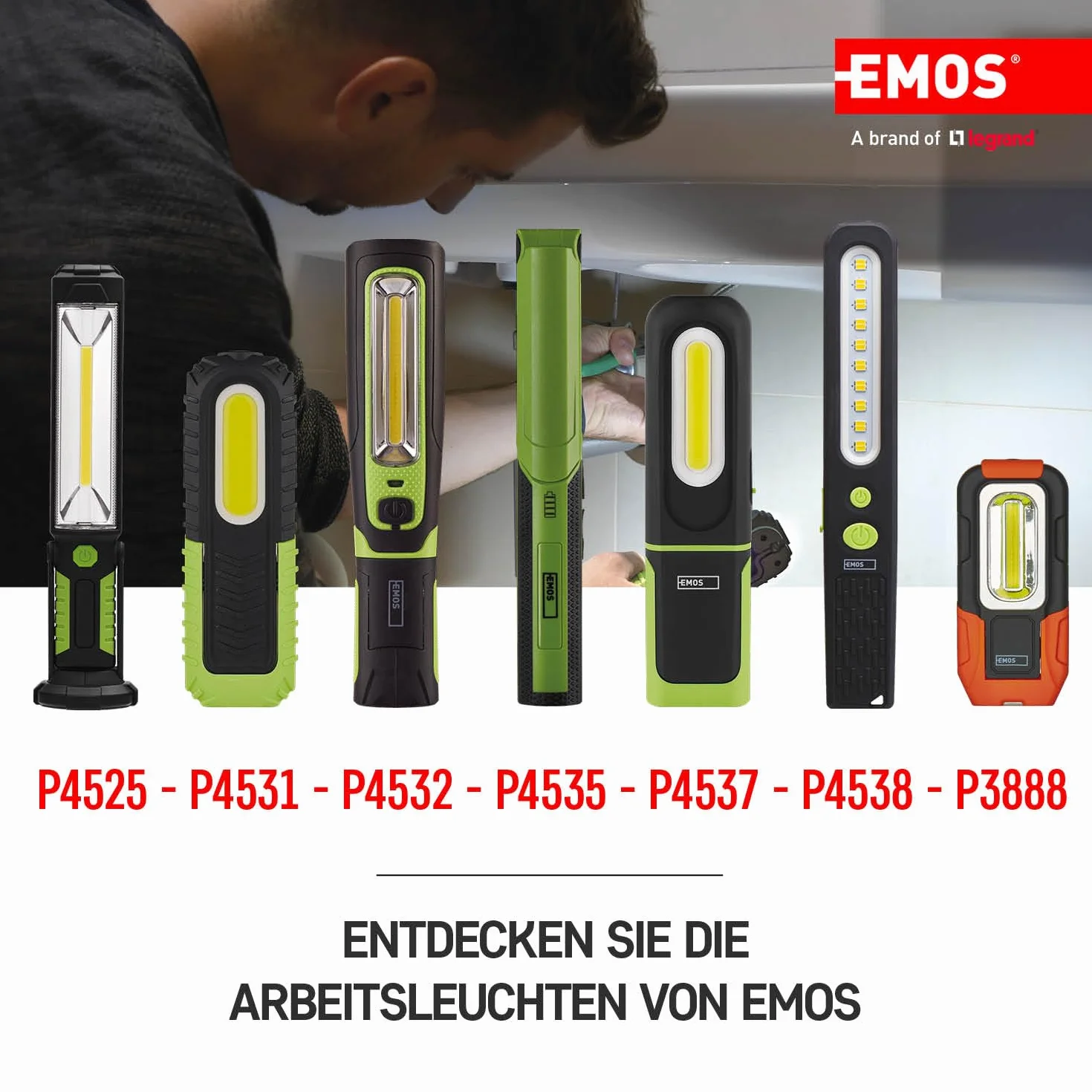 Emos Lampa Warsztatowa 180 lm Czarny Pomarańczowy