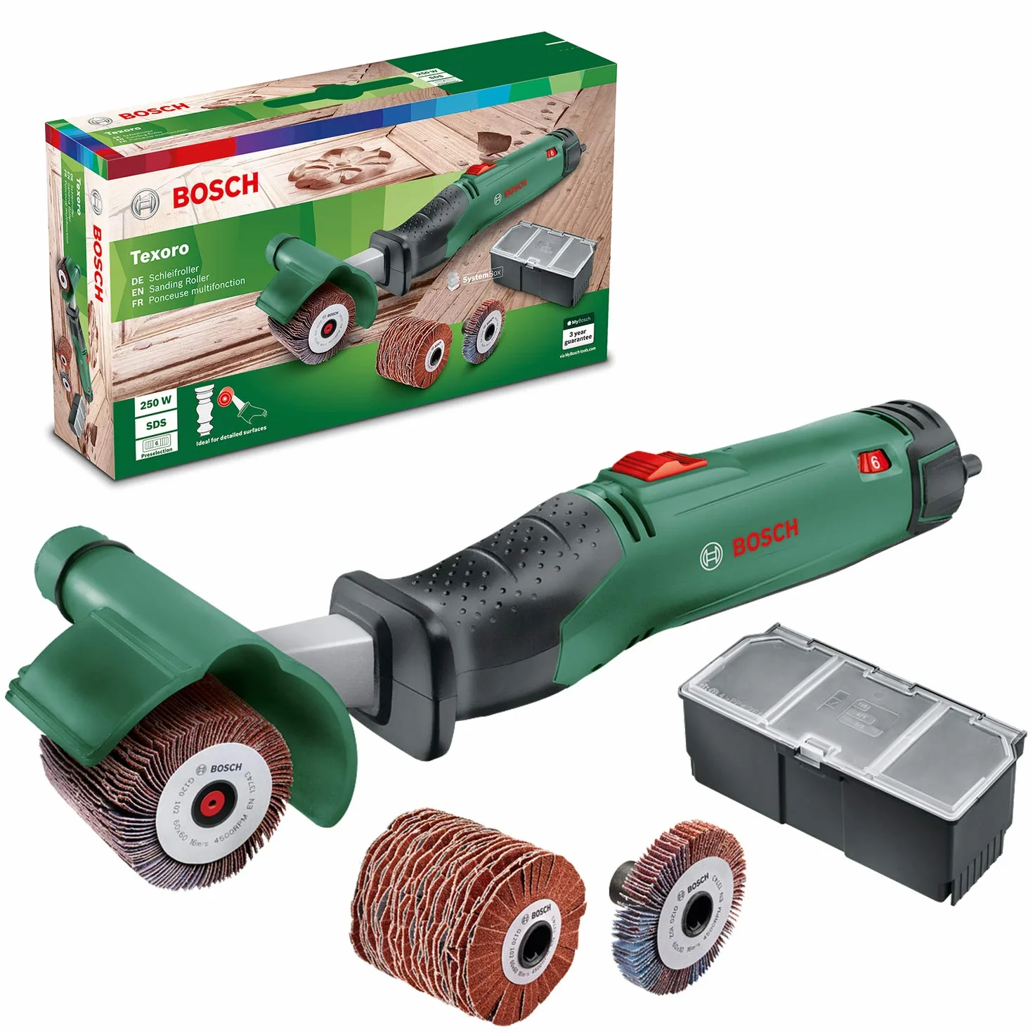 Bosch Wałek Szlifierski Texoro 250 W 3 Akcesoria
