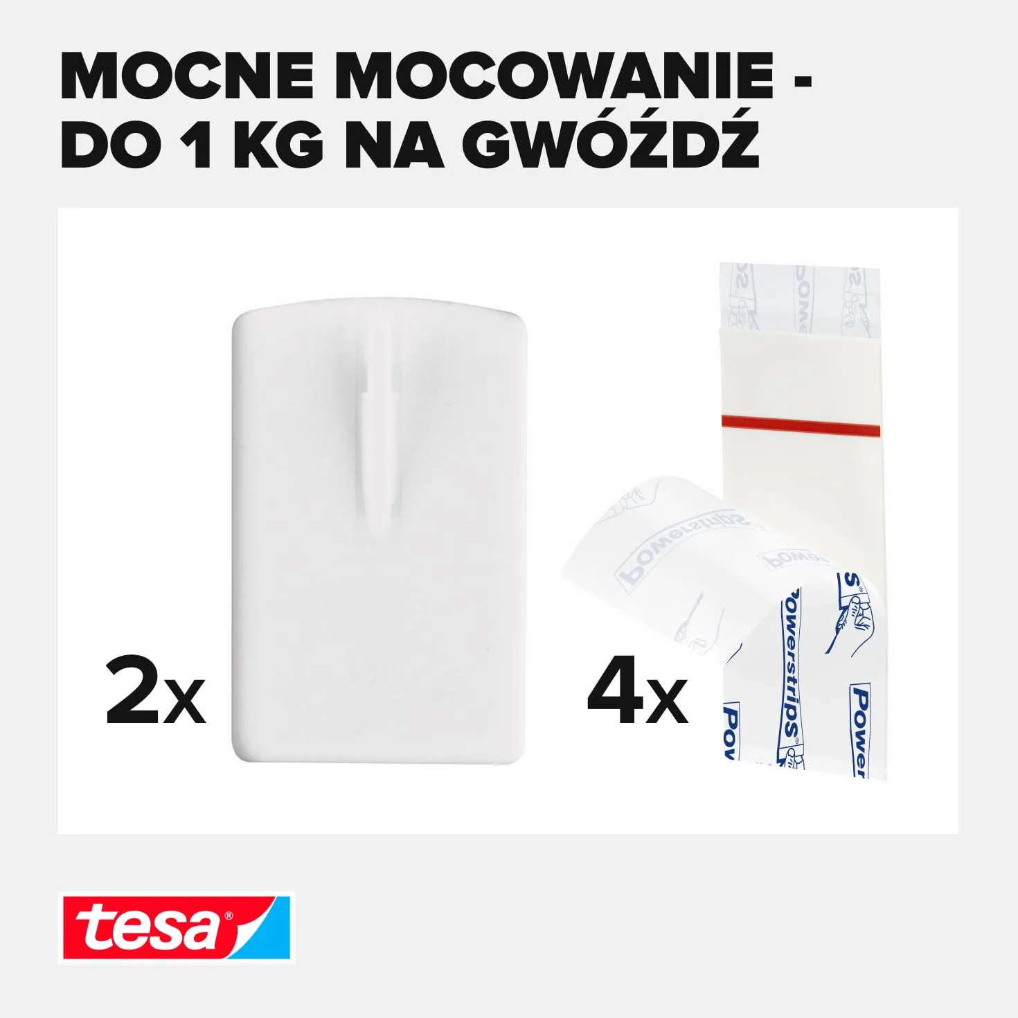 Tesa Samoprzylepne Zawieszki Do Obrazów Biały 2 sztuki