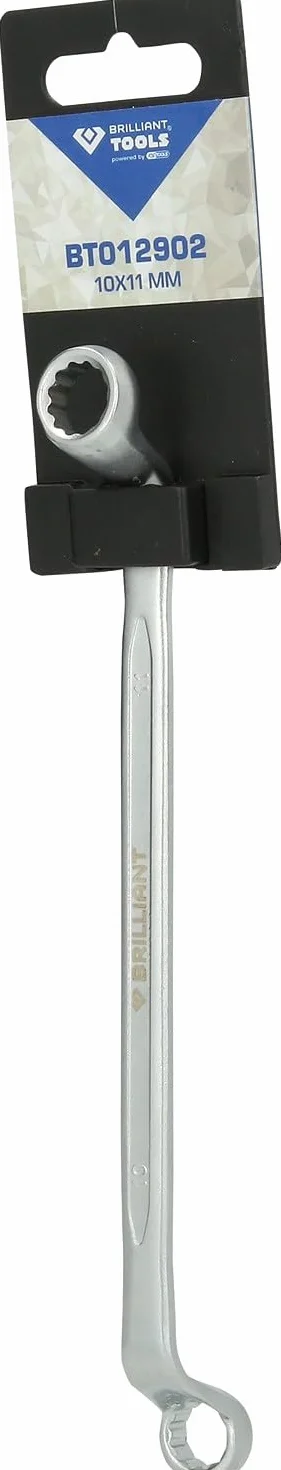 BRILLIANT TOOLS BT012902 Podwójny klucz oczkowy zagięty 10 x 11 mm