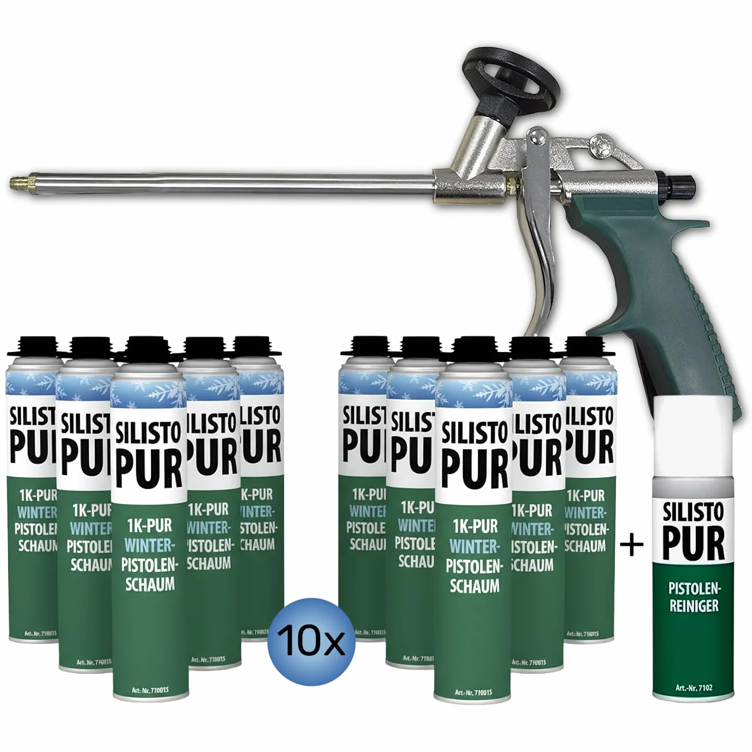SILISTO PUR 1K WINTER pianka pistoletowa 10x750ml do -10°C z pistoletem Slim i środkiem czyszczącym 500ml