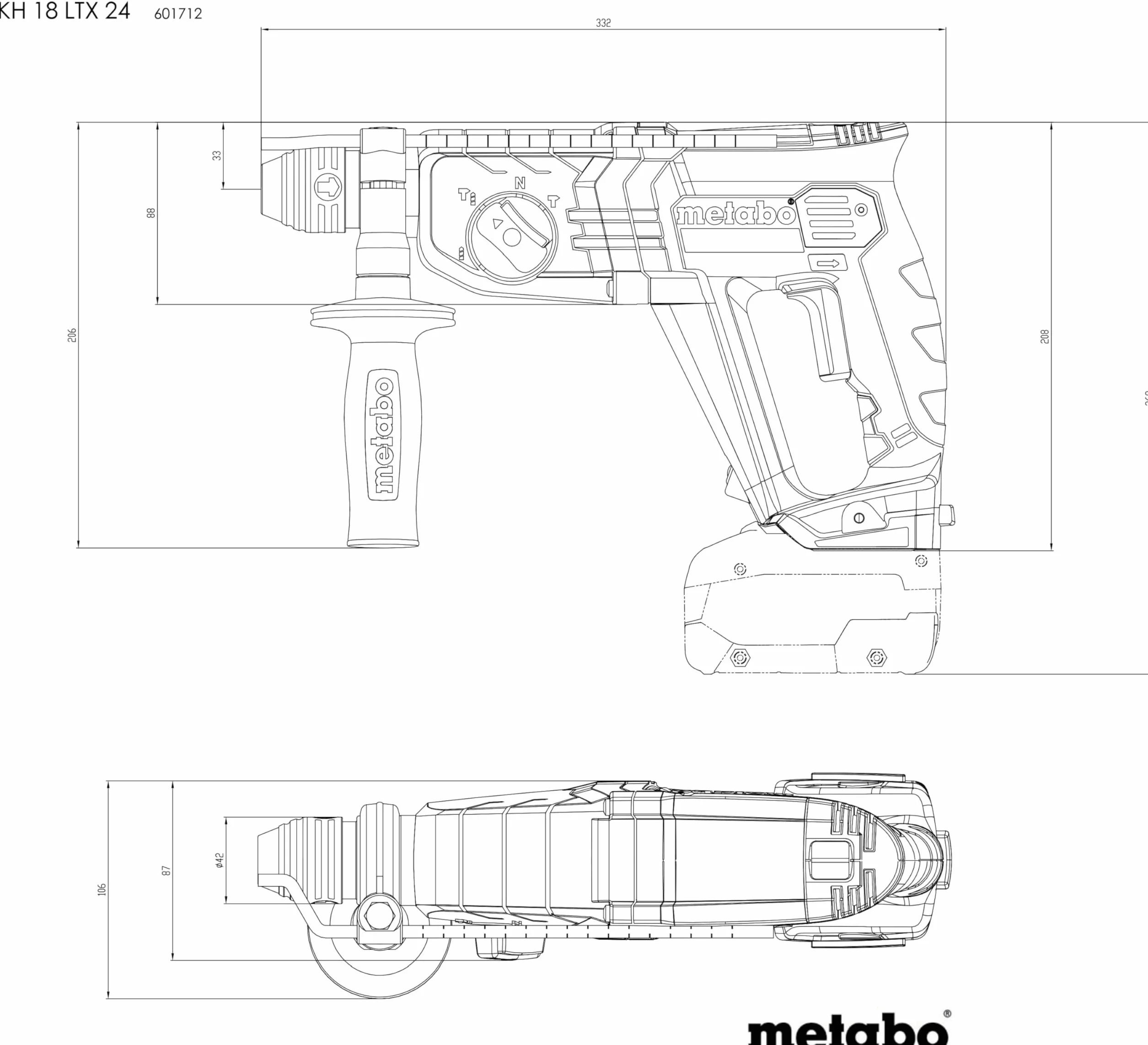 Metabo zestaw maszynowy 18 V akumulatorki BS 18 KH 18 LTX 24 metaBOX 165 L