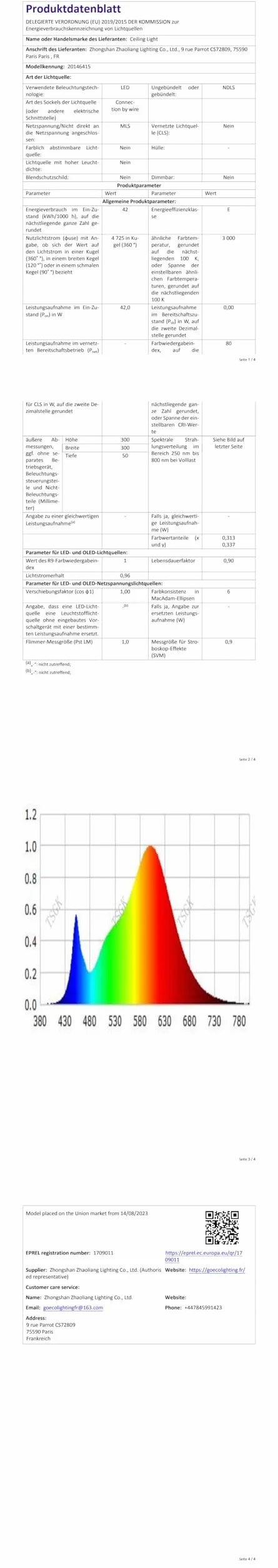 Comely Lampa Sufitowa LED 42W 4725LM 30cm 3000K Białe Akrylowe