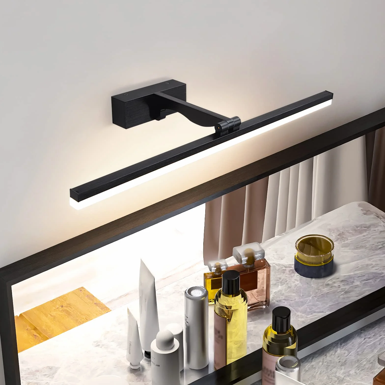 Lampa LED na lustro łazienkowe, 60 cm, 12 W, 1320 lm, lampa łazienkowa, lustro, oświetlenie lustra, oświetlenie lustra 3 CCT, z przełącznikiem, szafka z lustrem, możliwość przyciemniania
