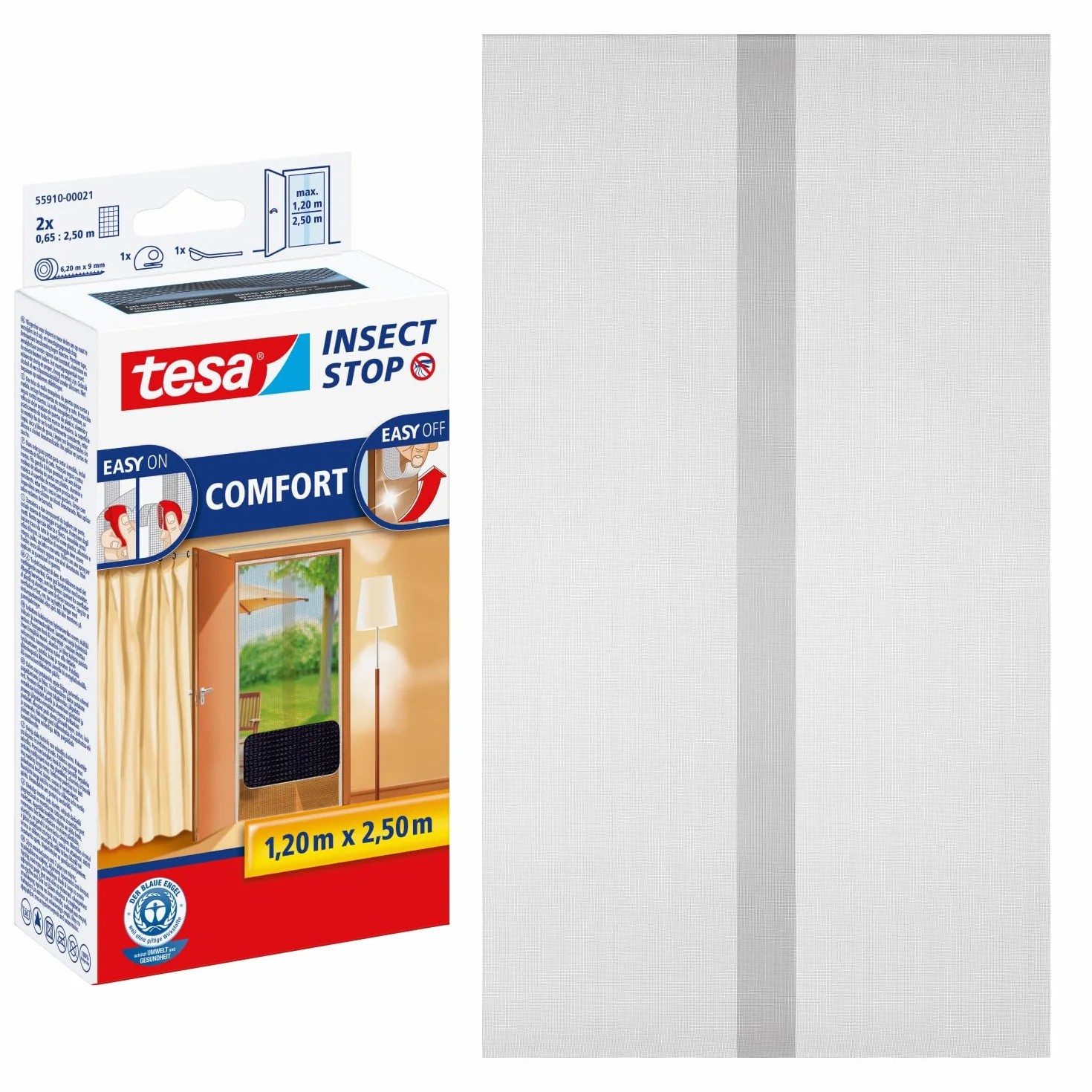 Tesa INSECT STOP H&L Fly Screen Premium siatka z taśmą rzepową 120 x 250 cm antracyt