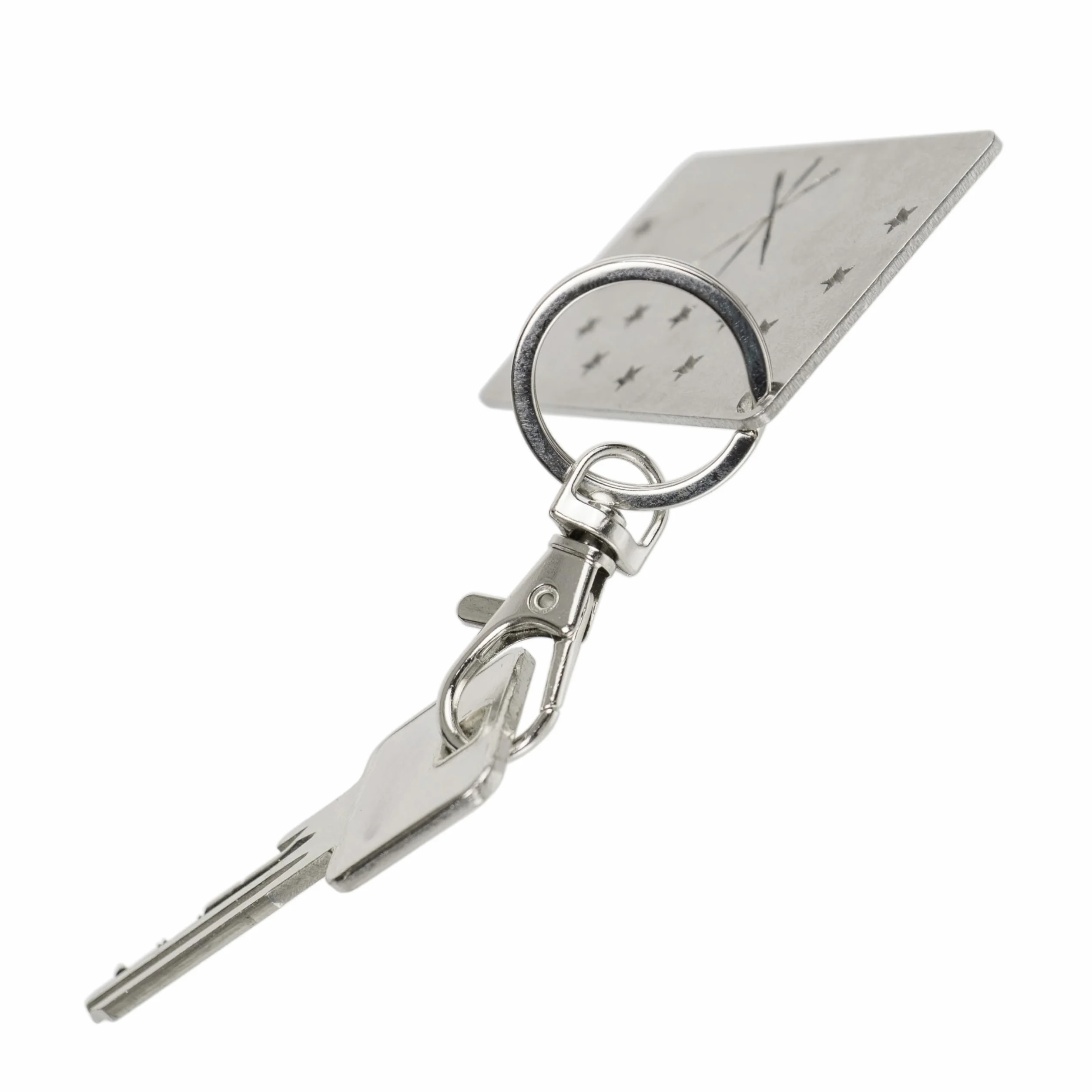 Breloczek z karabińczykiem z D-ringiem 10 mm, kółko do kluczy 25 mm, metalowe kółko obracane 360°, 24 sztuki