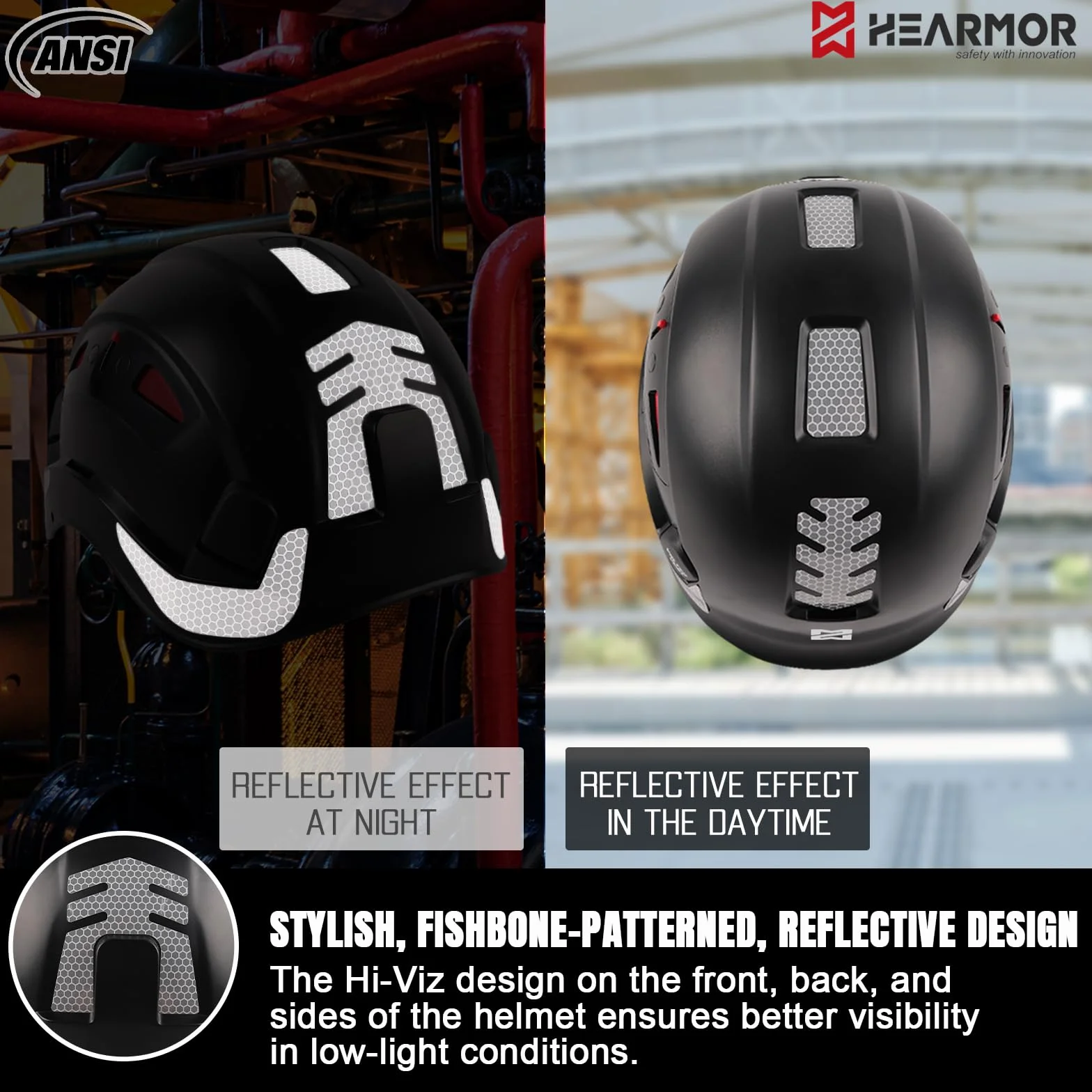 HEARMOR Kask ochronny EN 397 wentylowany regulowany system zapadkowy