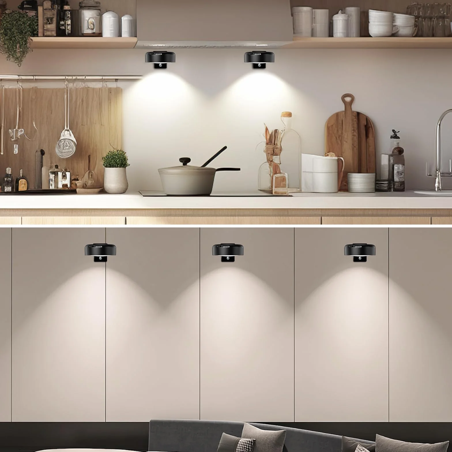 Bezprzewodowa lampa obrazowa z timerem i magnesem, 3 diody LED