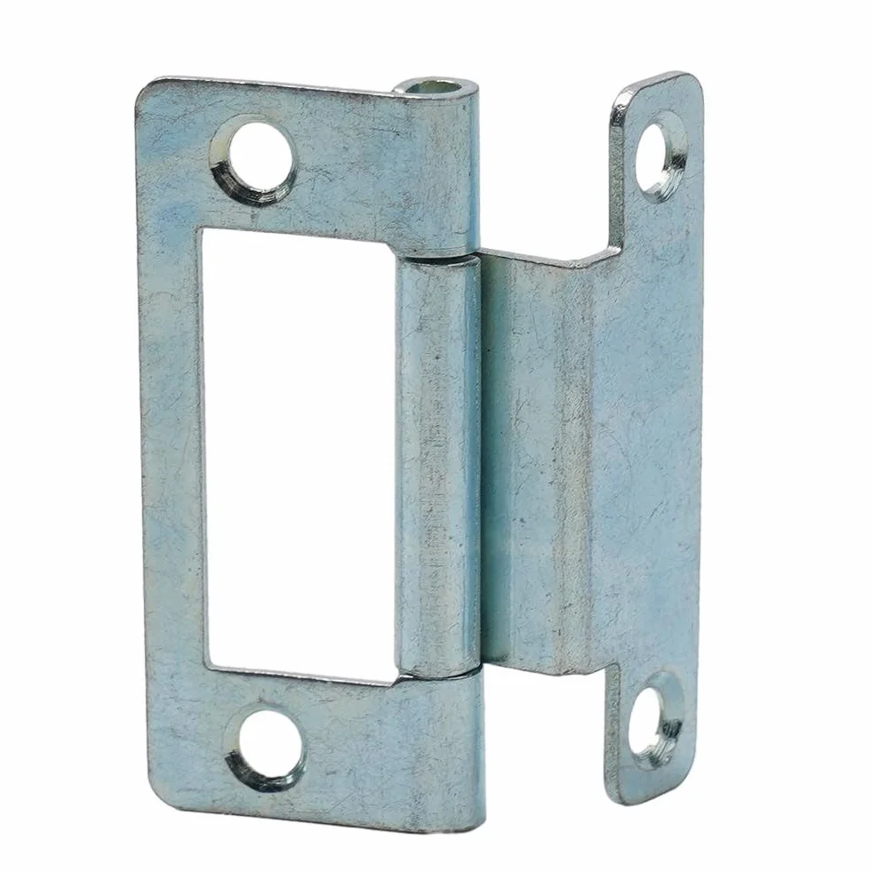 Stalowe zawiasy podtynkowe 50 x 23 mm, ocynkowane, do szafek i drzwi żaluzjowych 15-19 mm, do przyczep kempingowych, domków mobilnych, szafek użytkowych, opakowanie 2/5/10