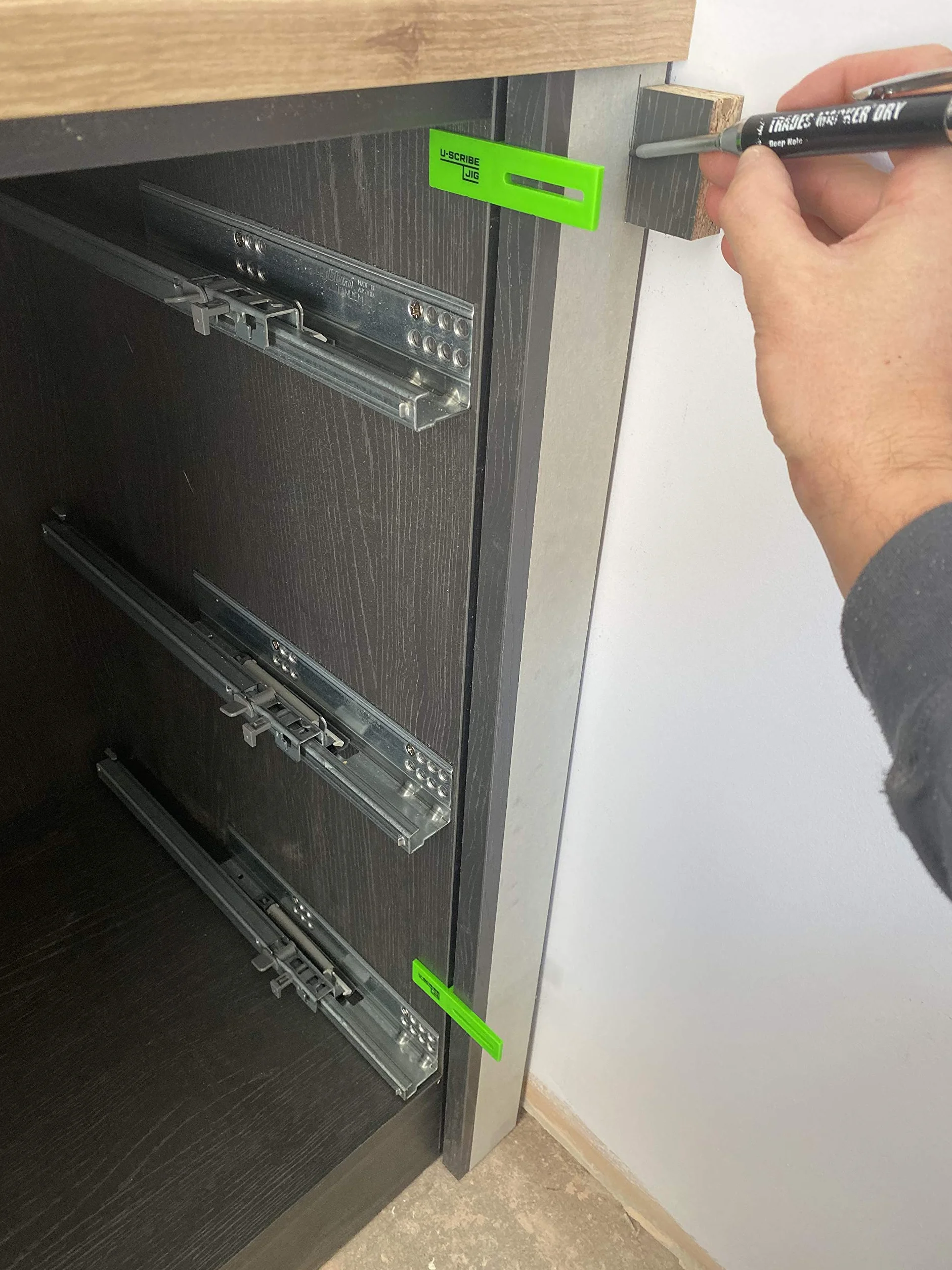 U-Scribe Jig 18 mm 3er-Set Werkzeug für Möbelinstallateur Füllstoffe Blenden Paneele