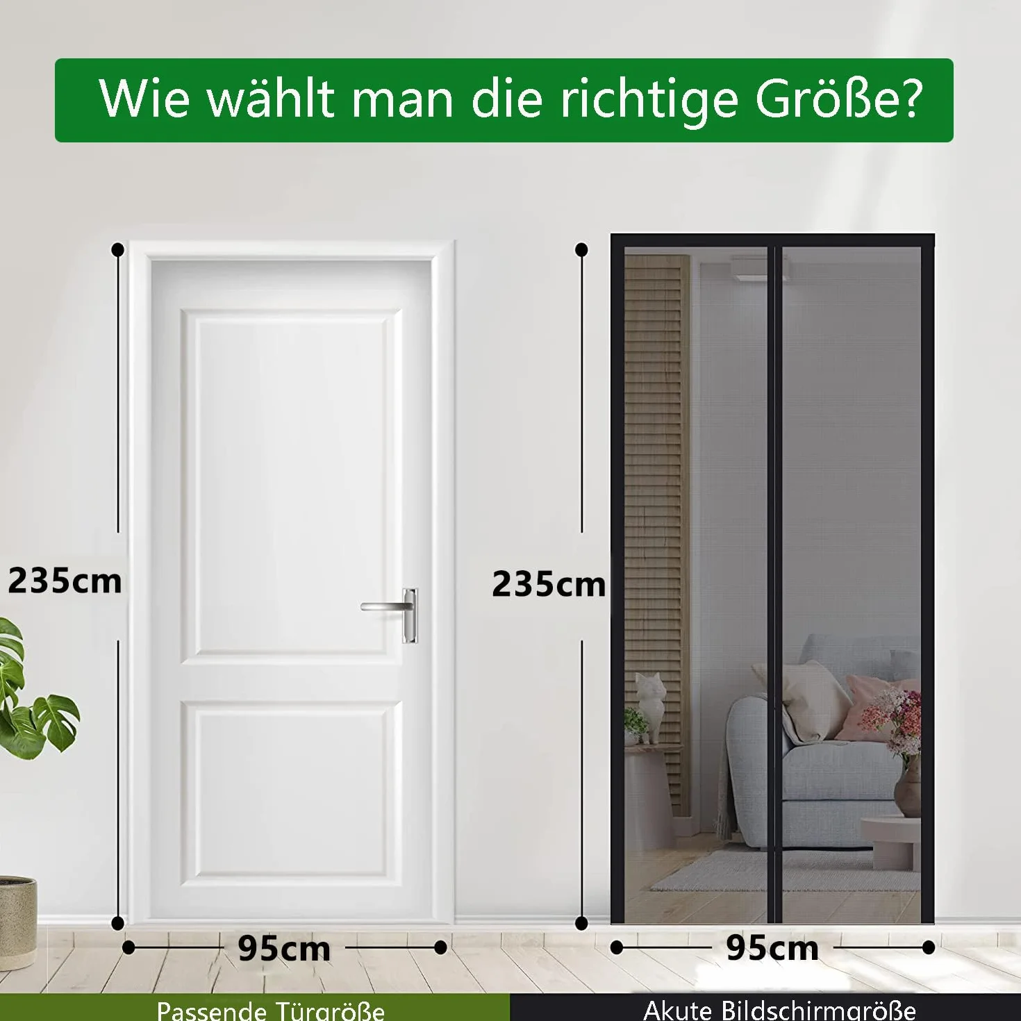 Panngu Fliegengitter Balkontür Magnet 95 x 235 cm, Verstärkt Fliegenvorhang Terrassentür Magnete Ohne Bohren, Insektenschutz Tür Magnetisch Schwarz