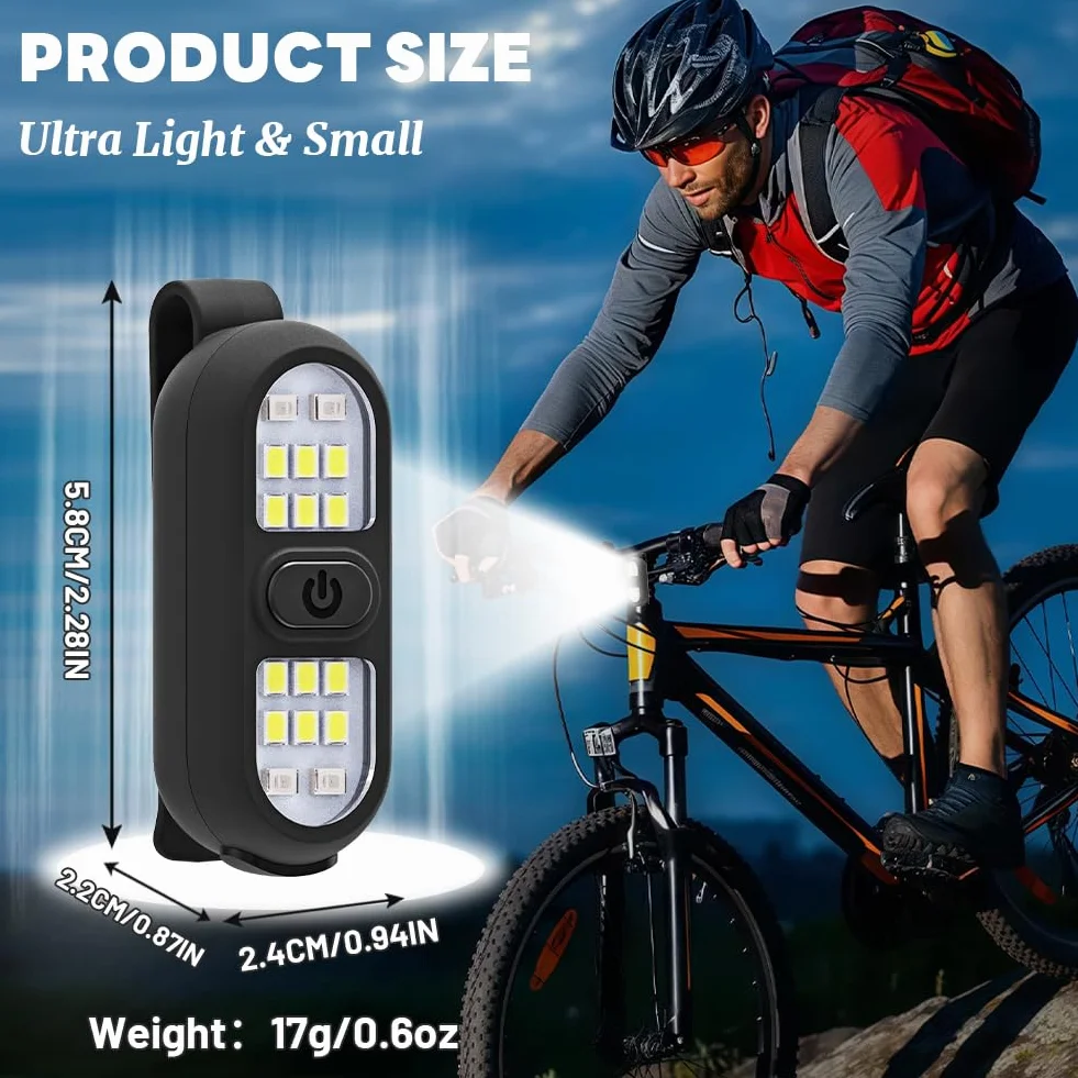 flintronic Lampa LED z klipsem 450 lumenów 4 tryby oświetlenia USB ładowana czarna
