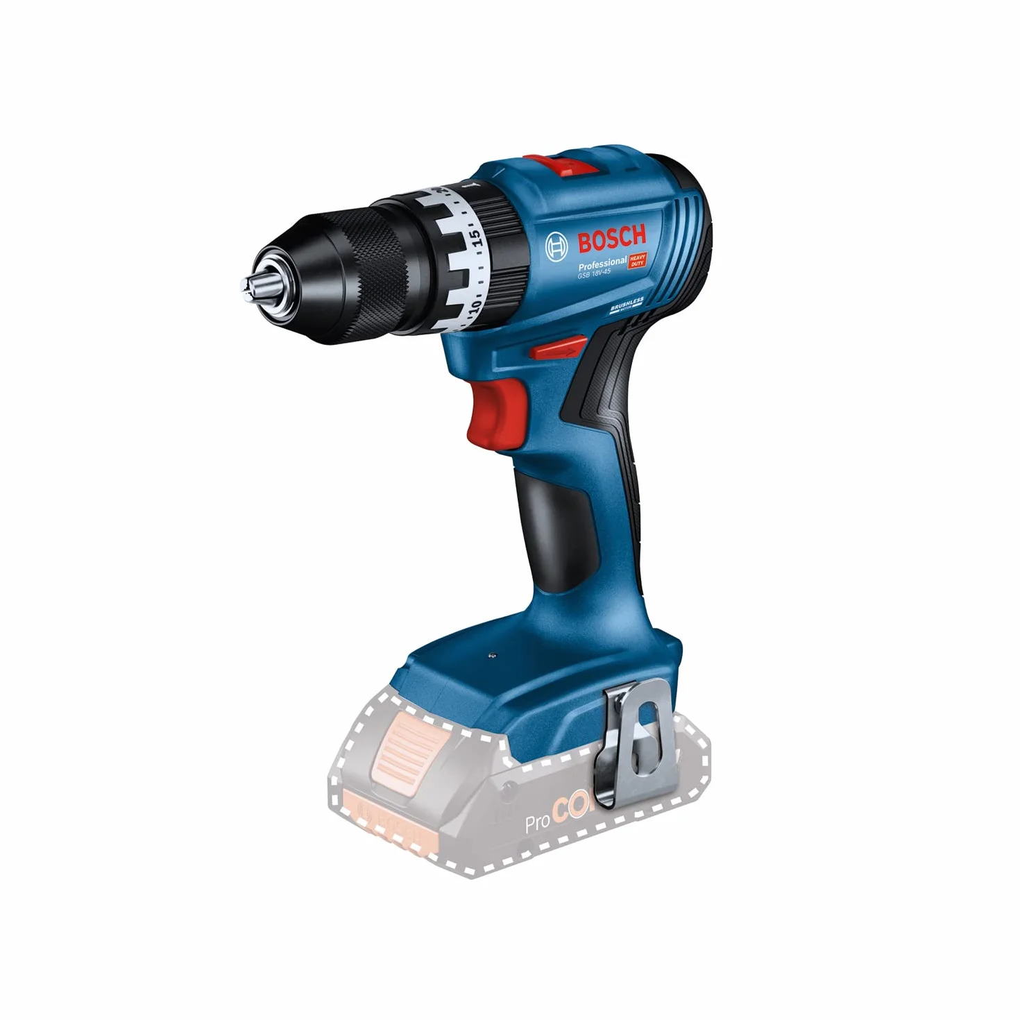 Bosch Professional GDR 18V-200 GSB 18V-45 Zestaw Narzędzi Czarny Niebieski
