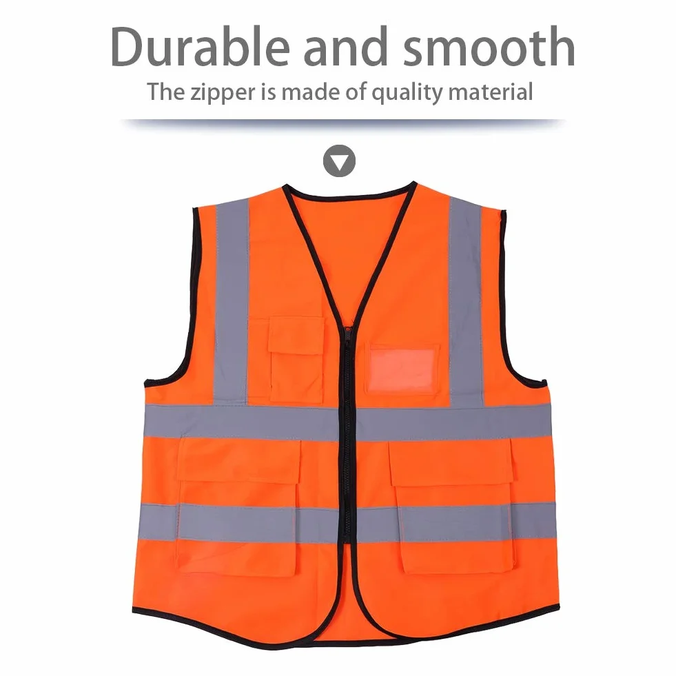 Multicolor Reflective Vest Sicherheitsweste 120G Gestrick Hochlichtreflektierendes Band Orange
